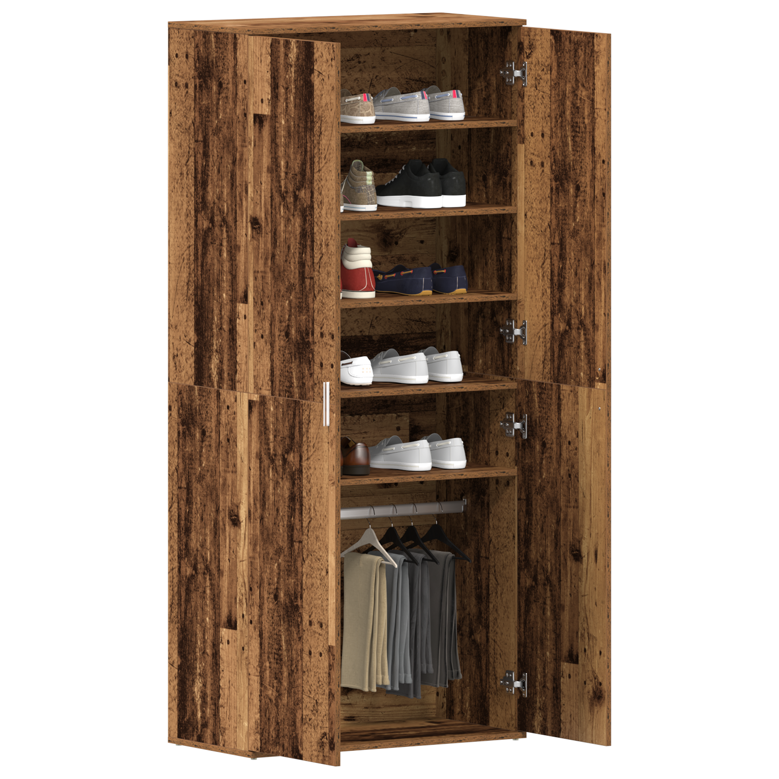 Thumbnail - vidaXL Schuhschrank Altholz 80x39x180 cm Holzwerkstoff