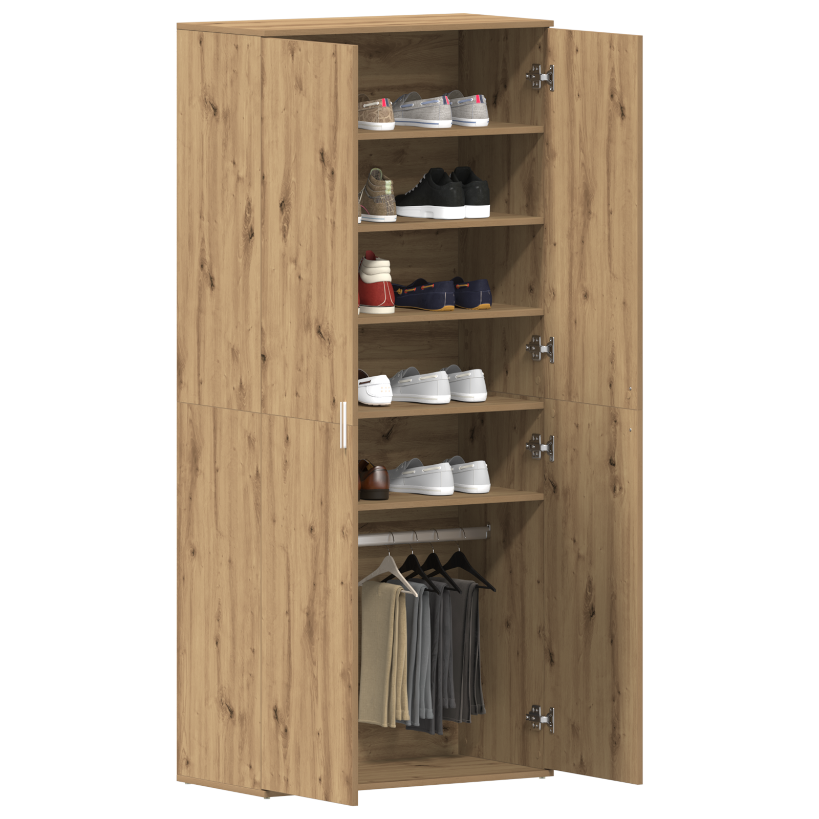 Shoe Cabinet Artisan Oak 80x39x180 cm Engineered Wood - Image 3