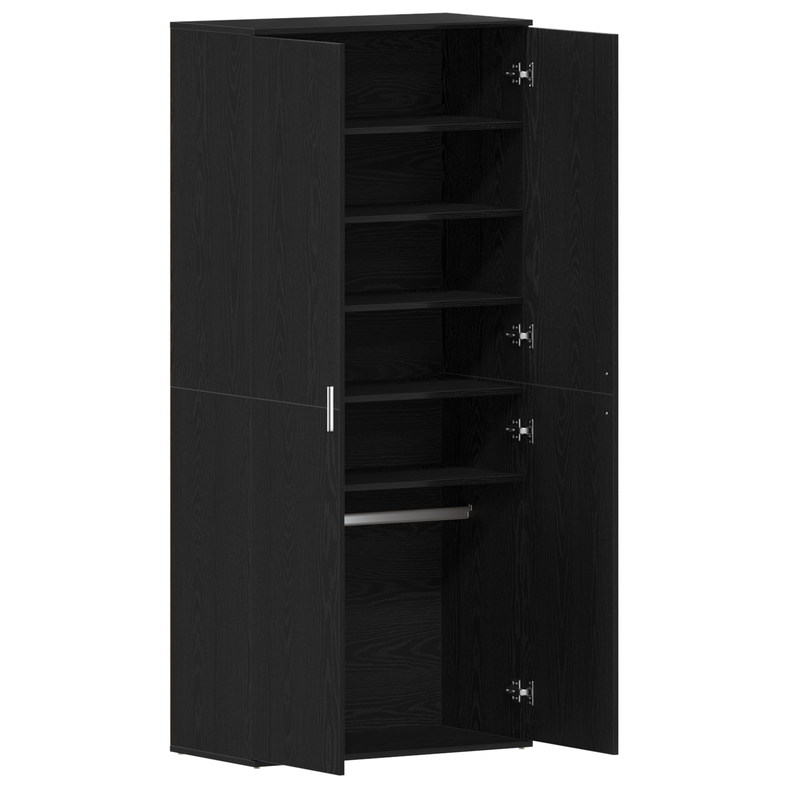 Shoe Cabinet Black Oak 80x39x180 cm Engineered Wood - Image 5