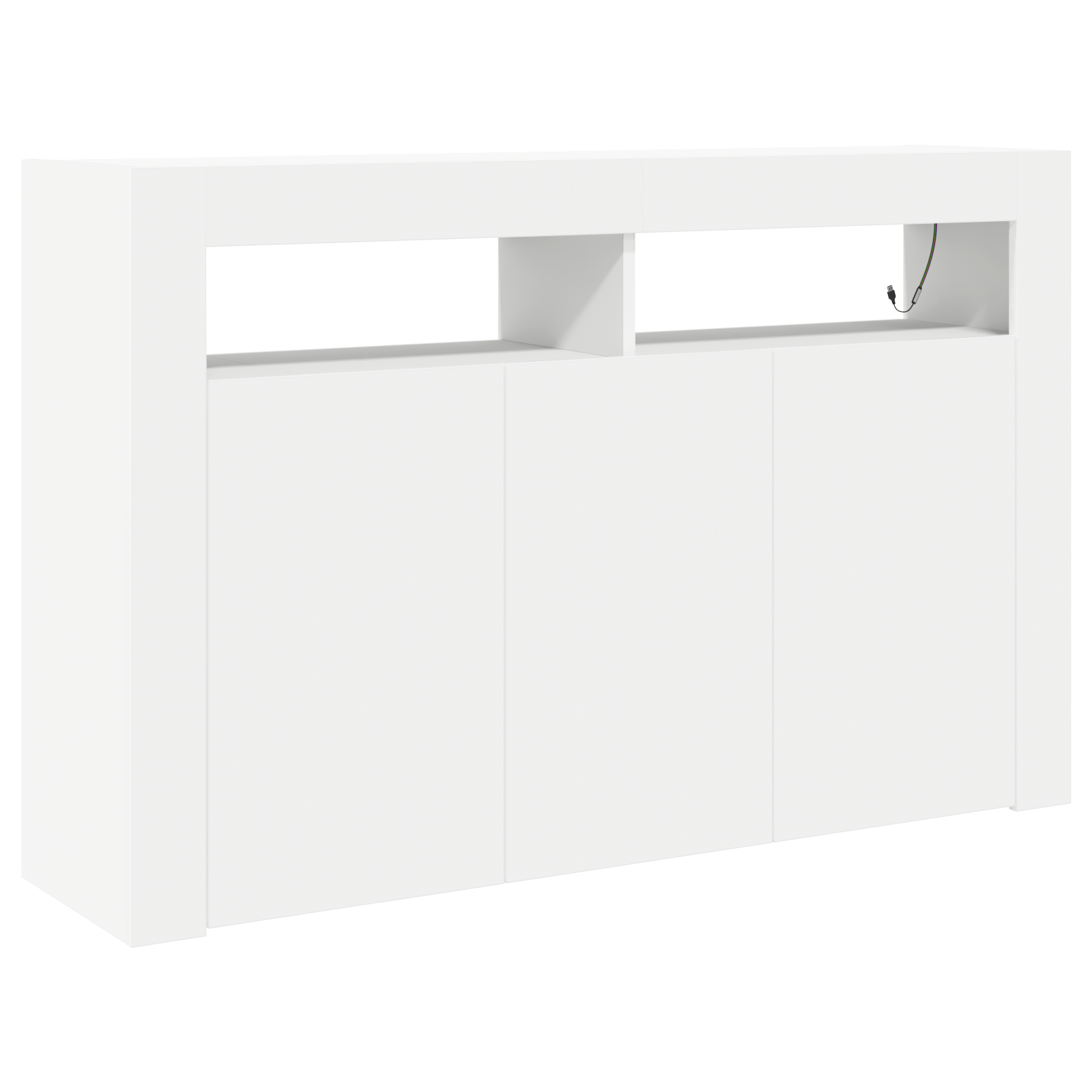 White Sideboard White Engineered wood 116 x 30 x 75 cm Modern - Image 2