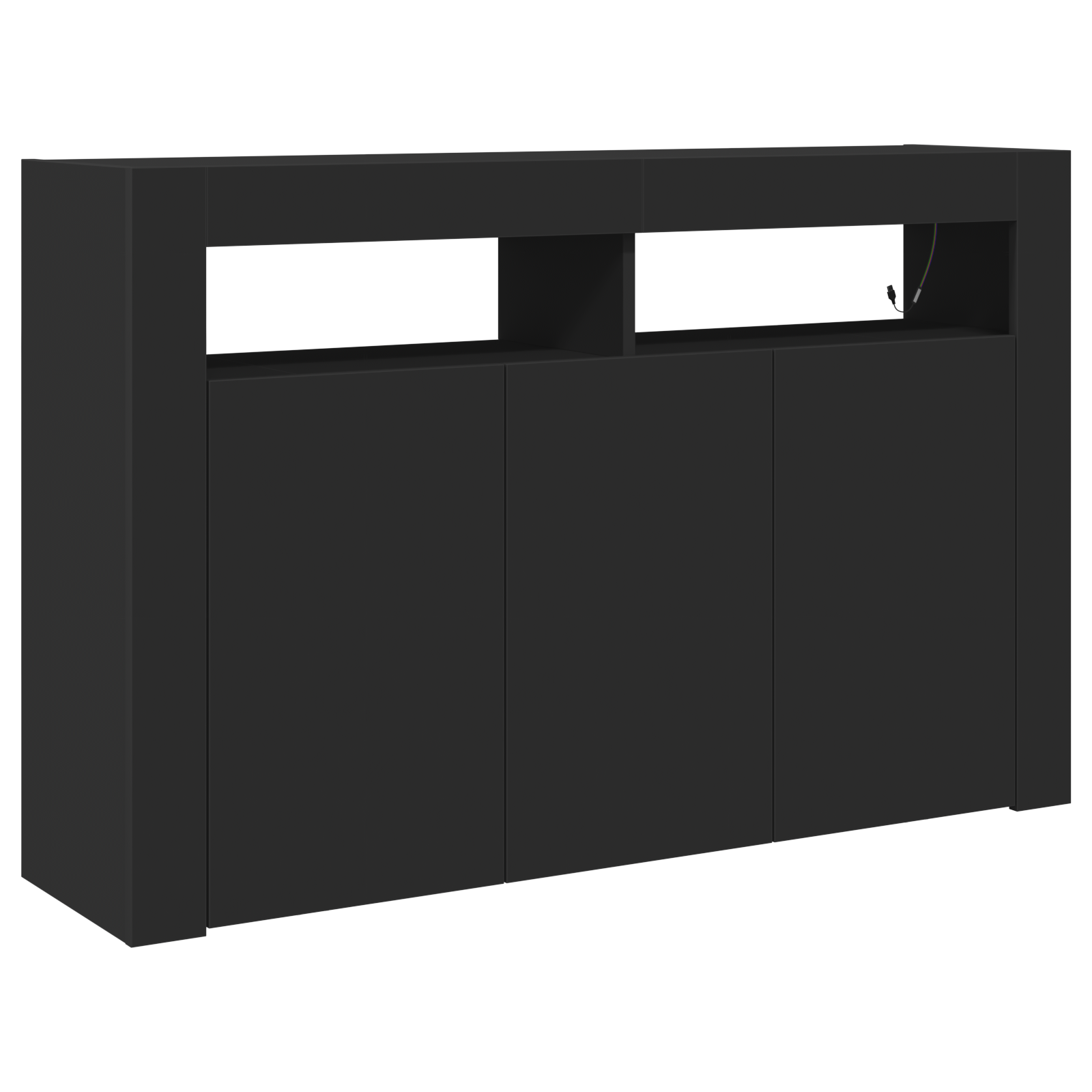 Sideboard Black Engineered wood 116 x 30 x 75 cm Sideboard - Image 2