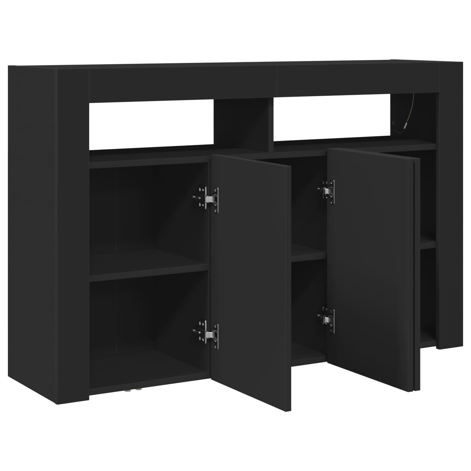 Sideboard Black Engineered wood 116 x 30 x 75 cm Sideboard - Image 5