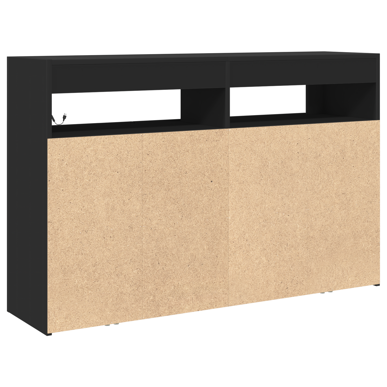 Sideboard Black Engineered wood 116 x 30 x 75 cm Sideboard - Image 8