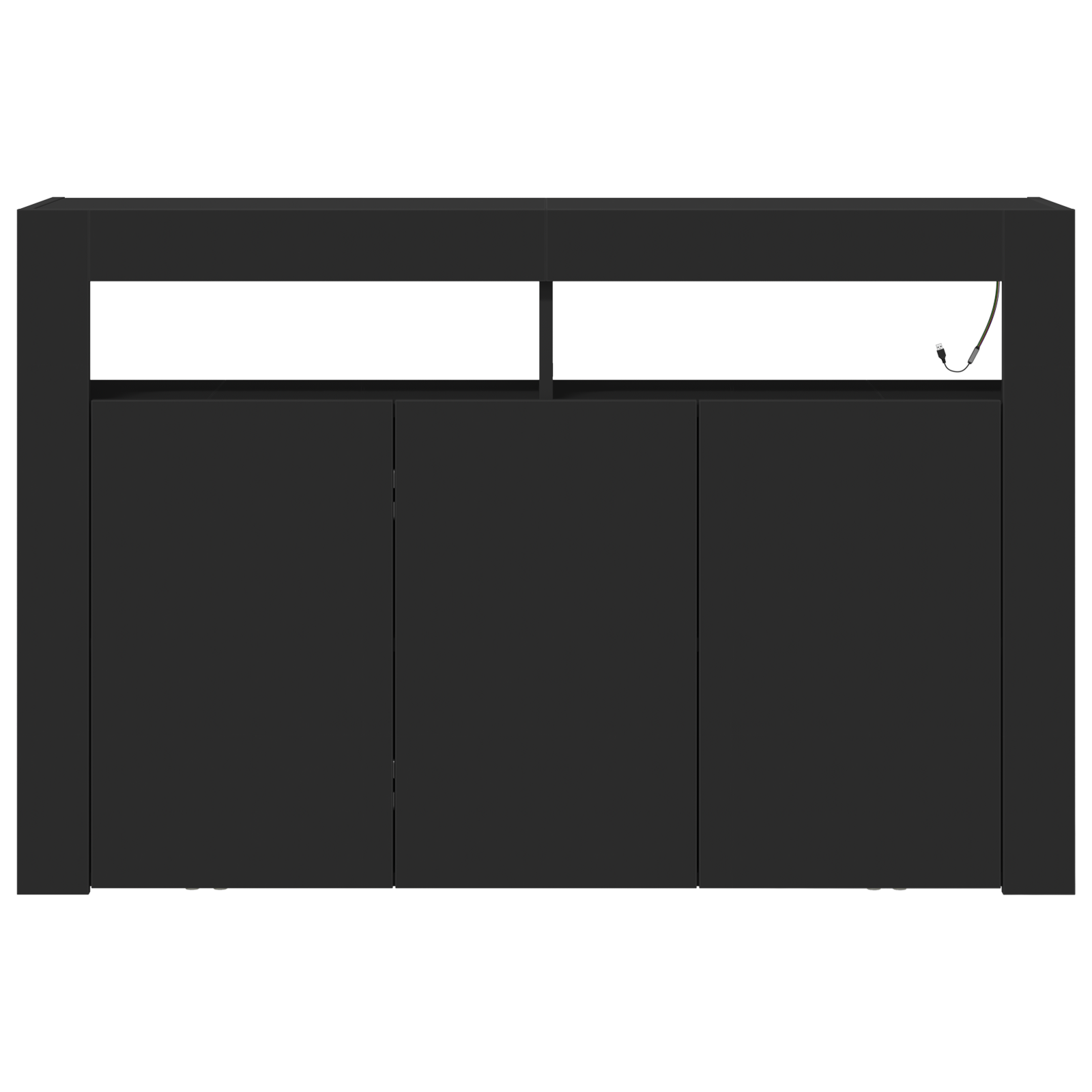 Sideboard Black Engineered wood 116 x 30 x 75 cm Sideboard - Image 6