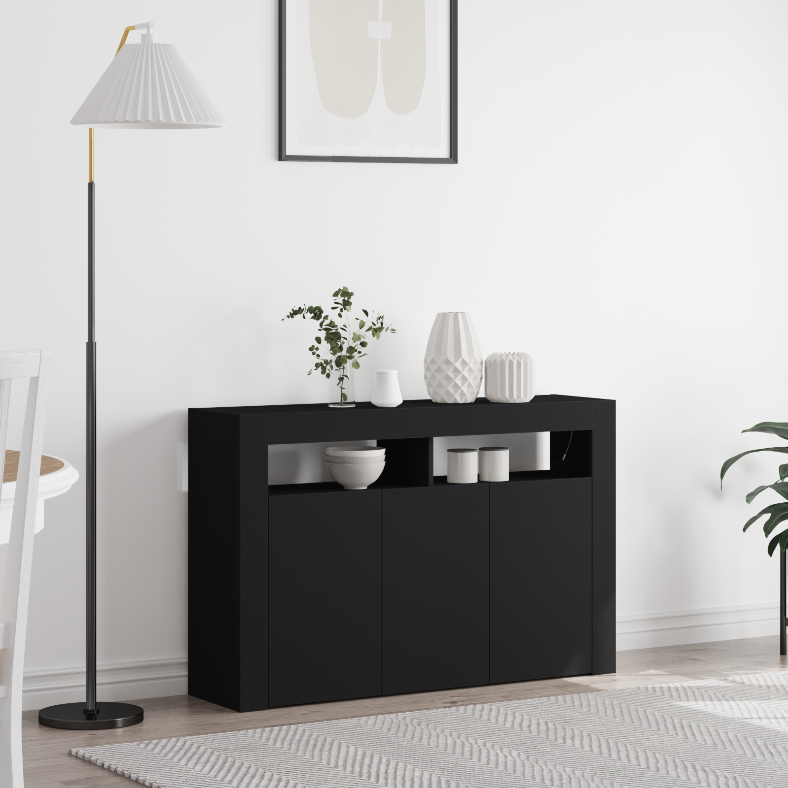Sideboard Black Engineered wood 116 x 30 x 75 cm Sideboard