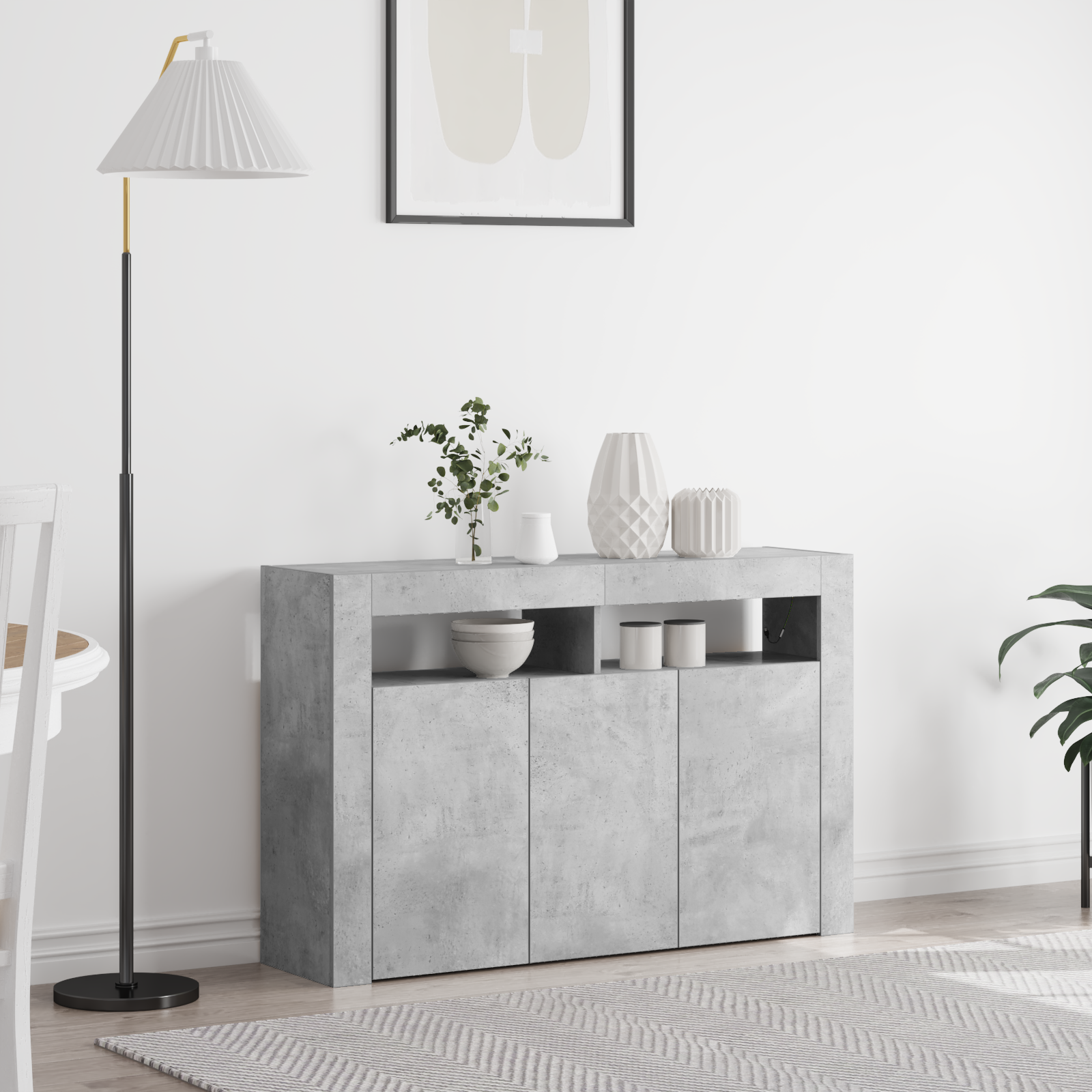 Sideboard Concrete Grey Engineered Wood 116 x 30 x 75 cm