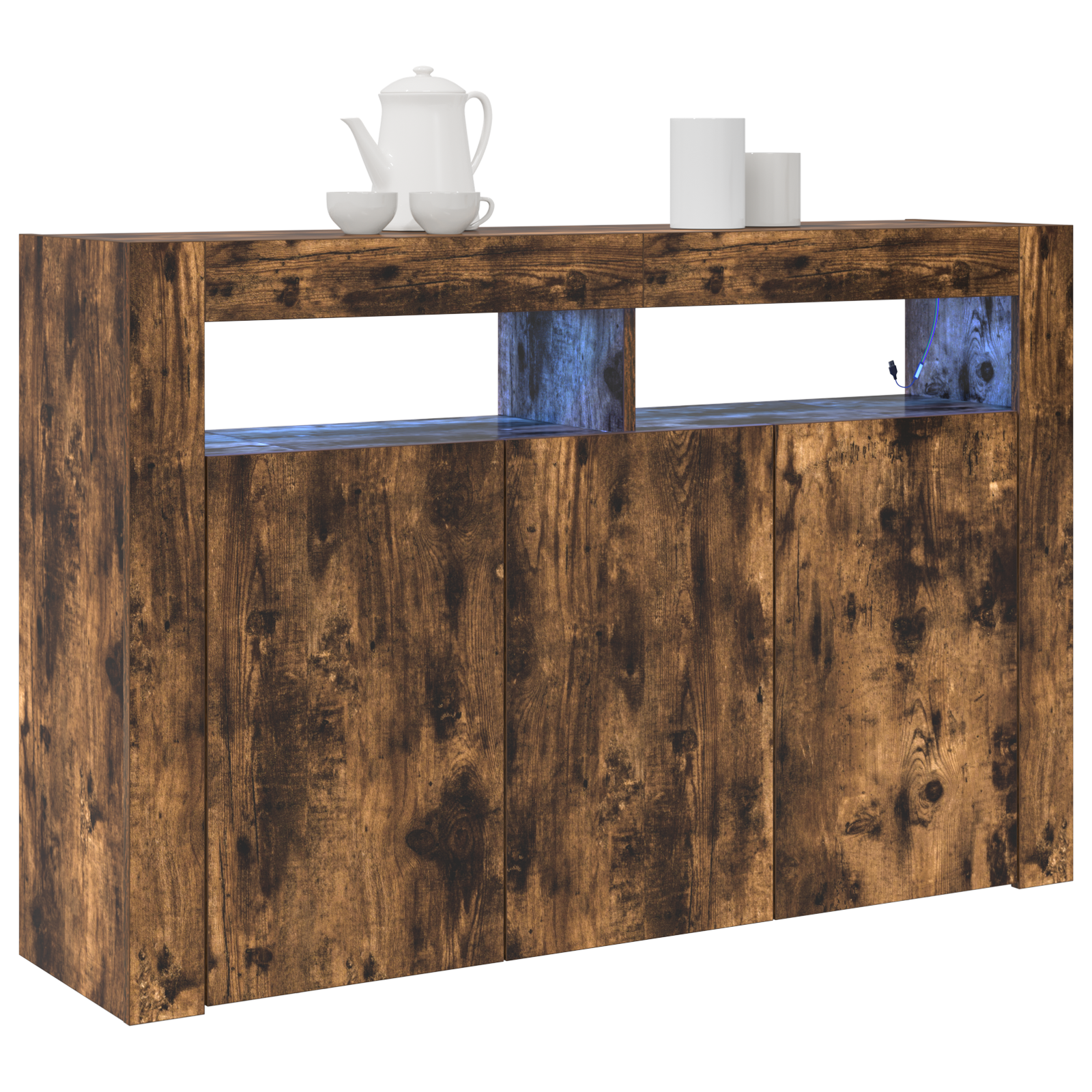 Sideboard Smoked Oak Engineered Wood 116 x 30 x 75 cm - Image 3
