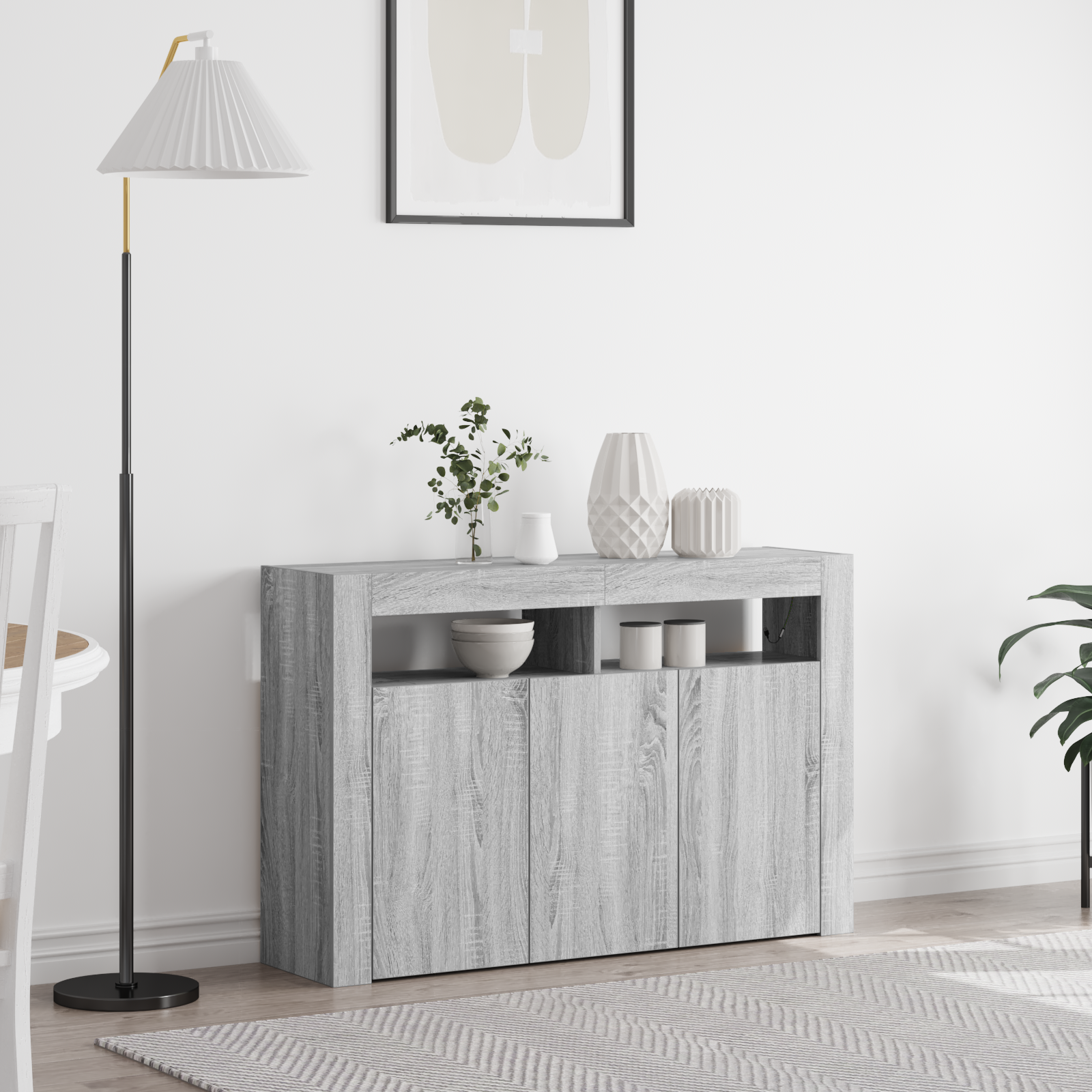 Sideboard Grey sonoma Engineered wood 116 x 30 x 75 cm Sideboard