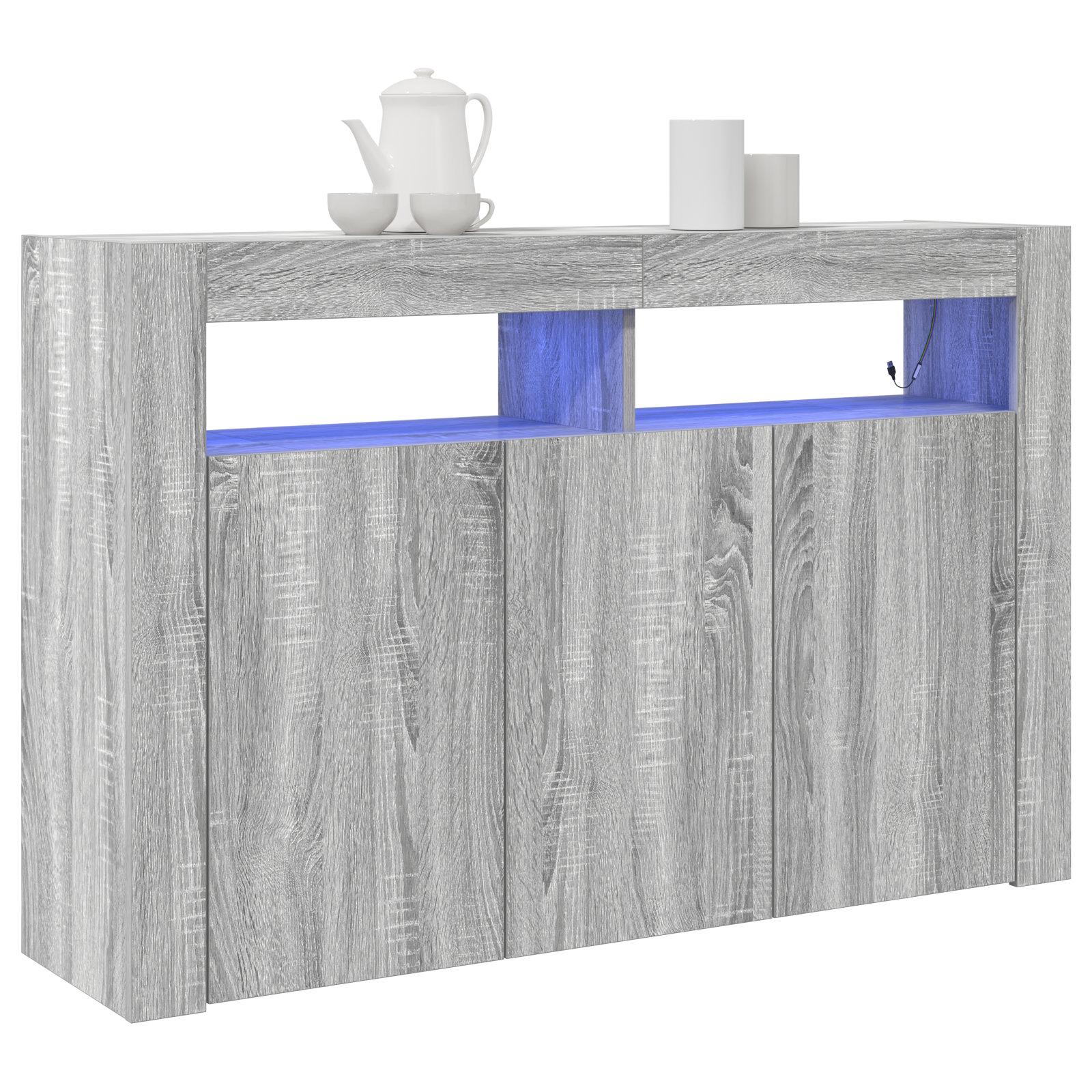 Sideboard Grey sonoma Engineered wood 116 x 30 x 75 cm Sideboard - Image 3