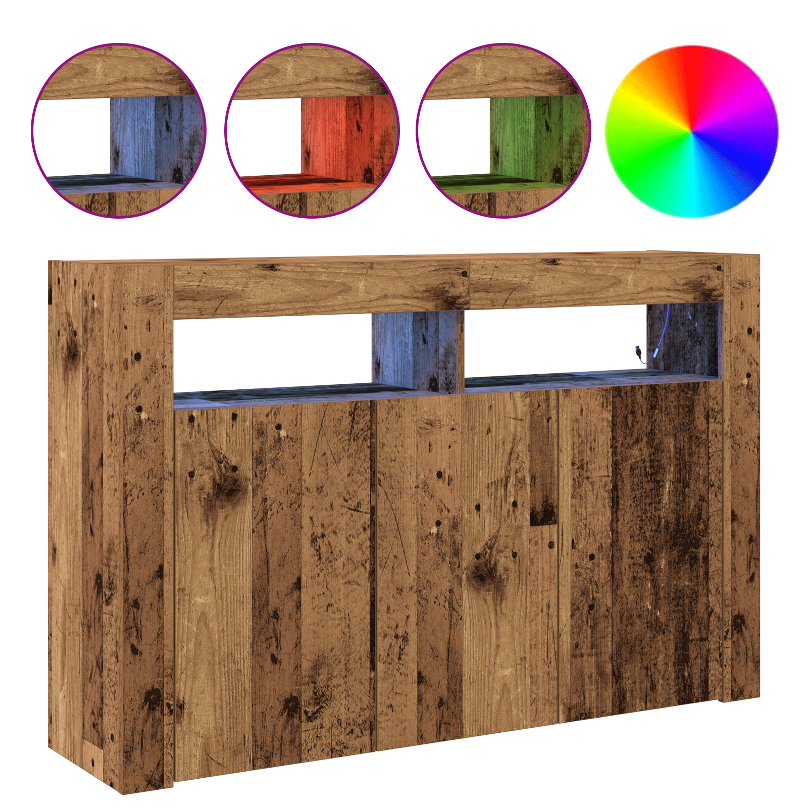 Sideboard Old wood Engineered wood 116 x 30 x 75 cm Sideboard - Image 4