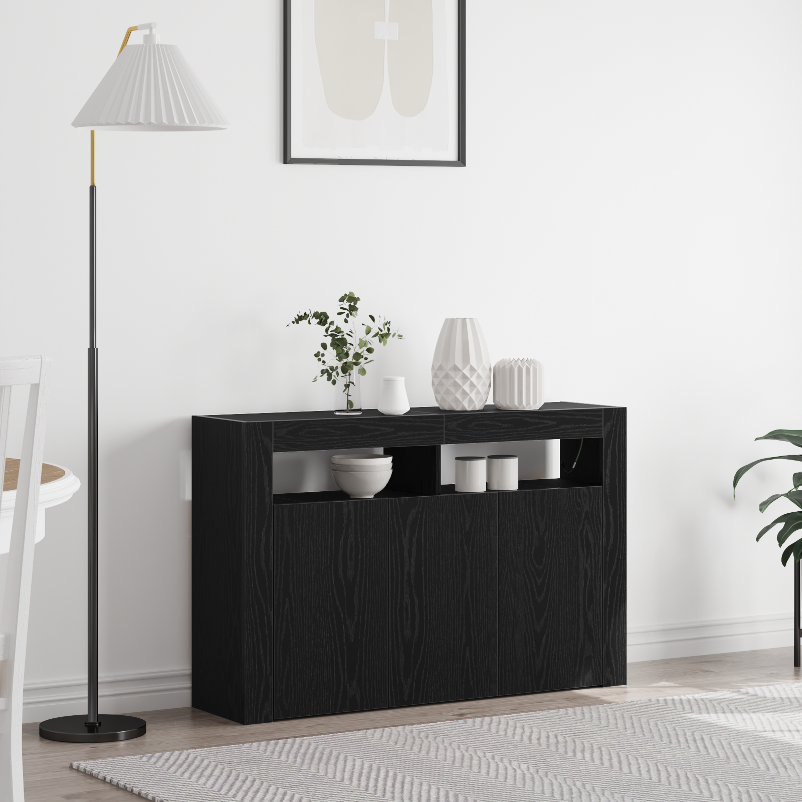 Sideboard Black oak Engineered wood 116 x 30 x 75 cm