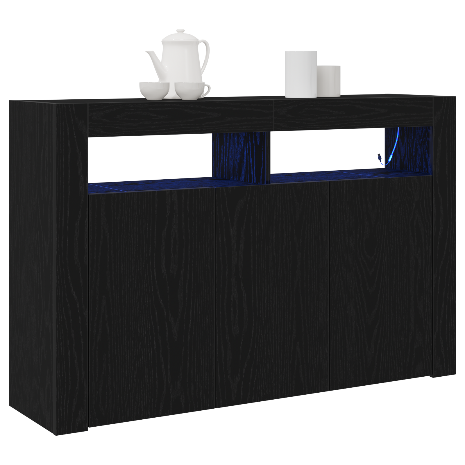 Sideboard Black oak Engineered wood 116 x 30 x 75 cm - Image 3