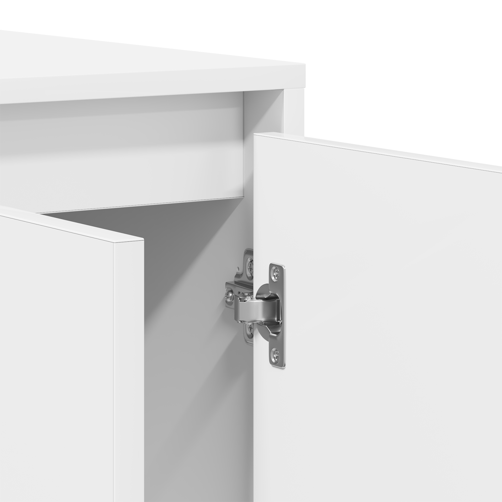 White Sideboard White Wood 135 x 41 x 75 cm White Sideboard - Image 10