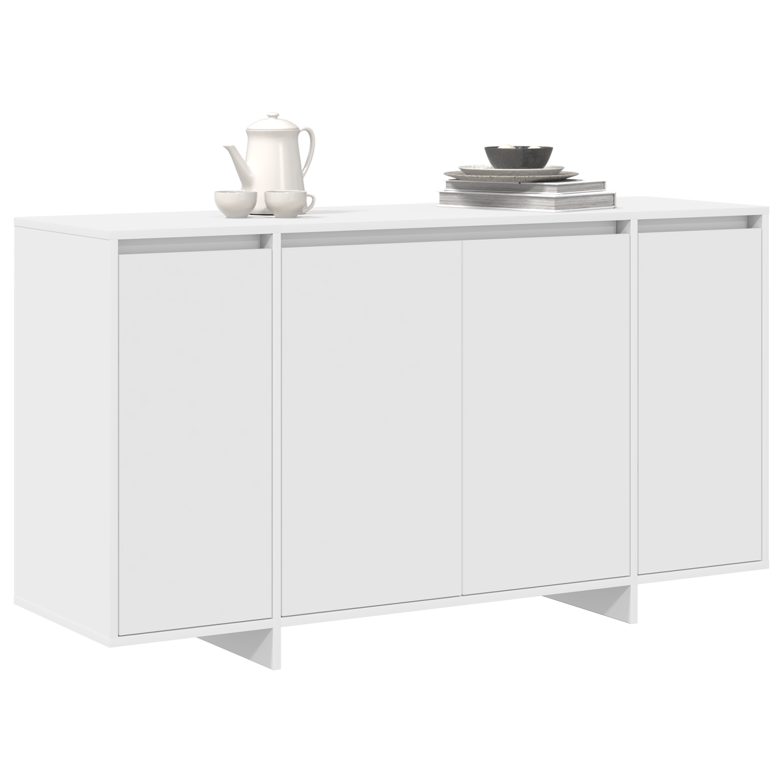 Thumbnail - vidaXL Weißes Sideboard Weiß Holz 135 x 41 x 75 cm Weißes Sideboard