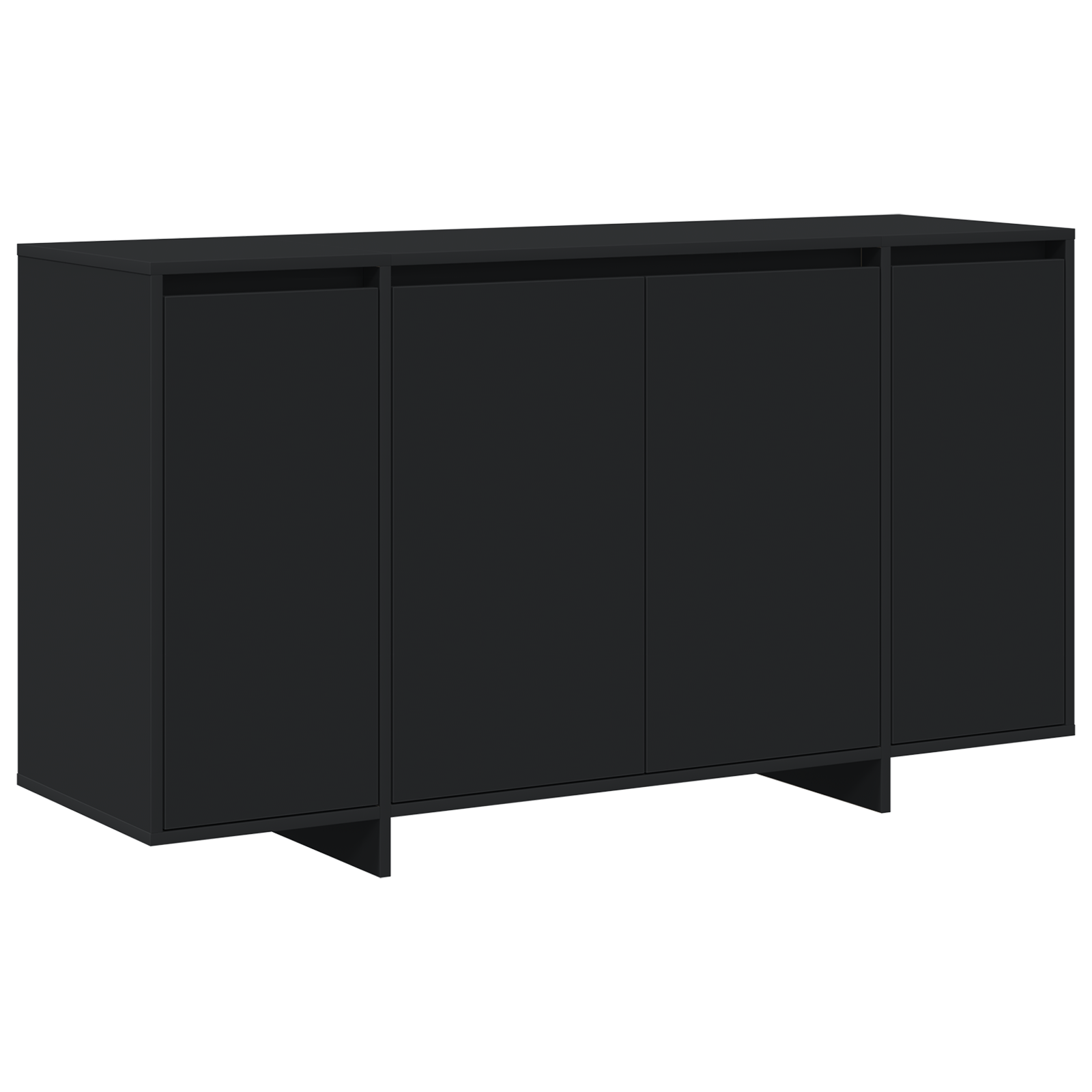 Black Sideboard Black Engineered wood 135 x 41 x 75 cm - Image 2