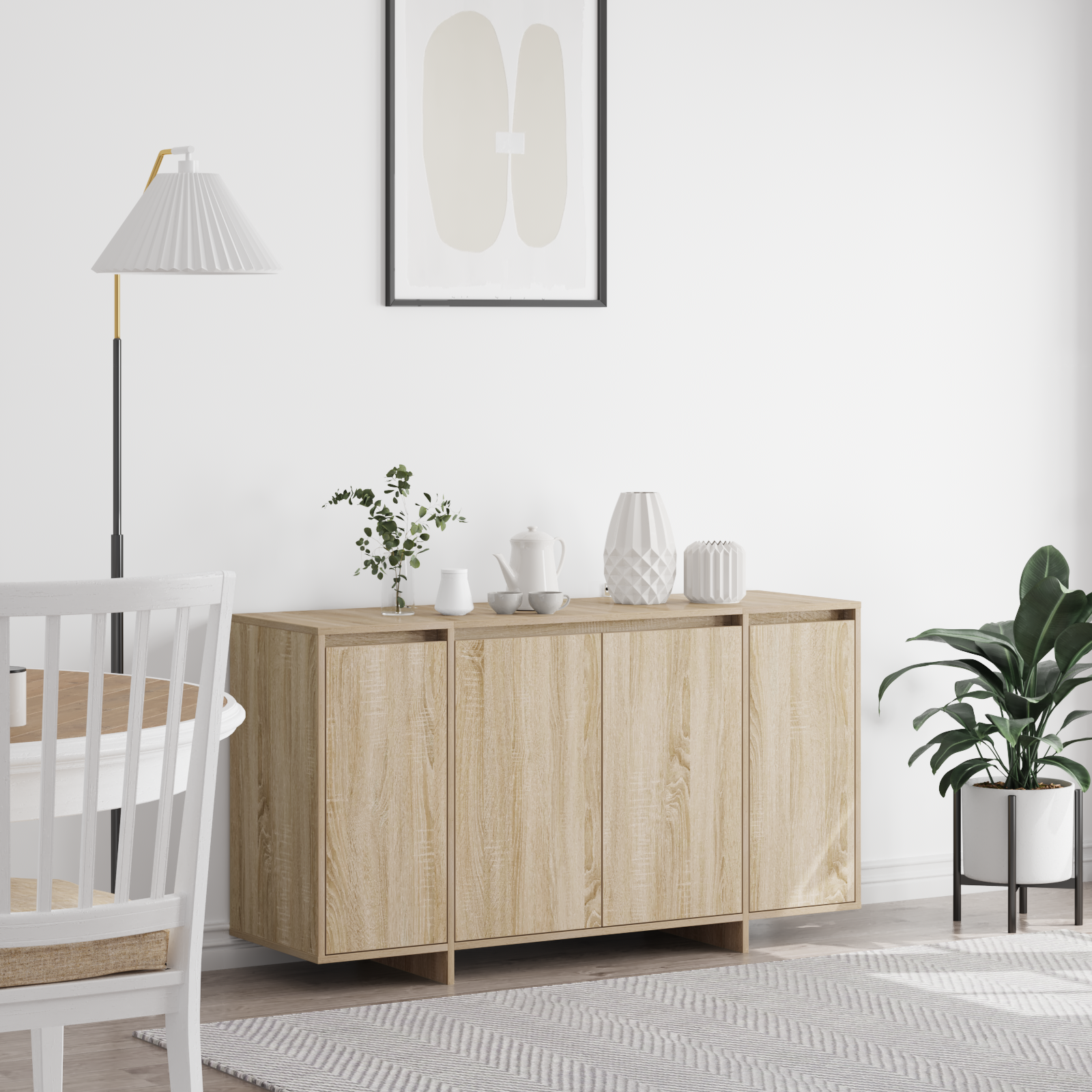 Oak Sideboard Sonoma oak Engineered wood 135 x 41 x 75 cm