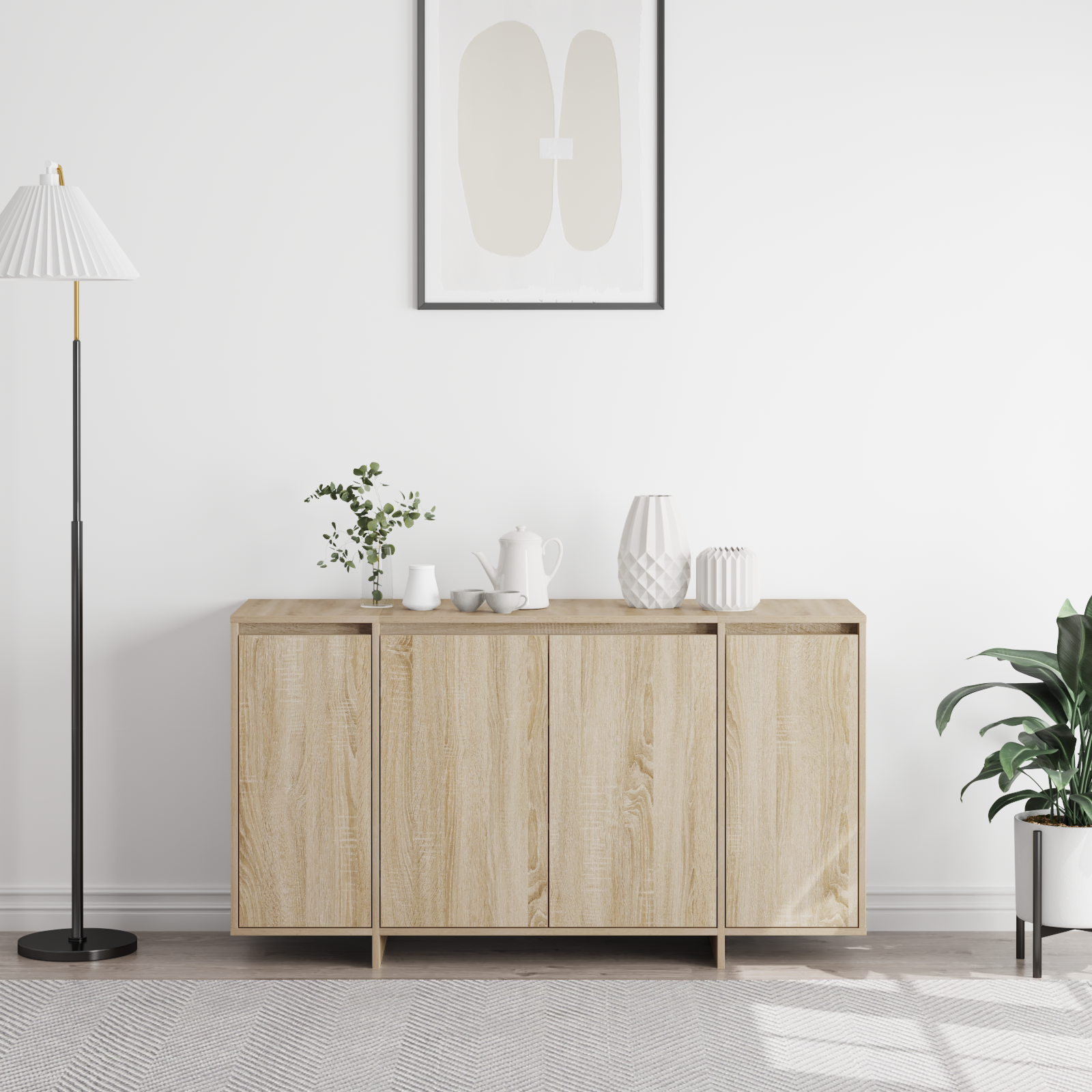 Oak Sideboard Sonoma oak Engineered wood 135 x 41 x 75 cm - Image 4