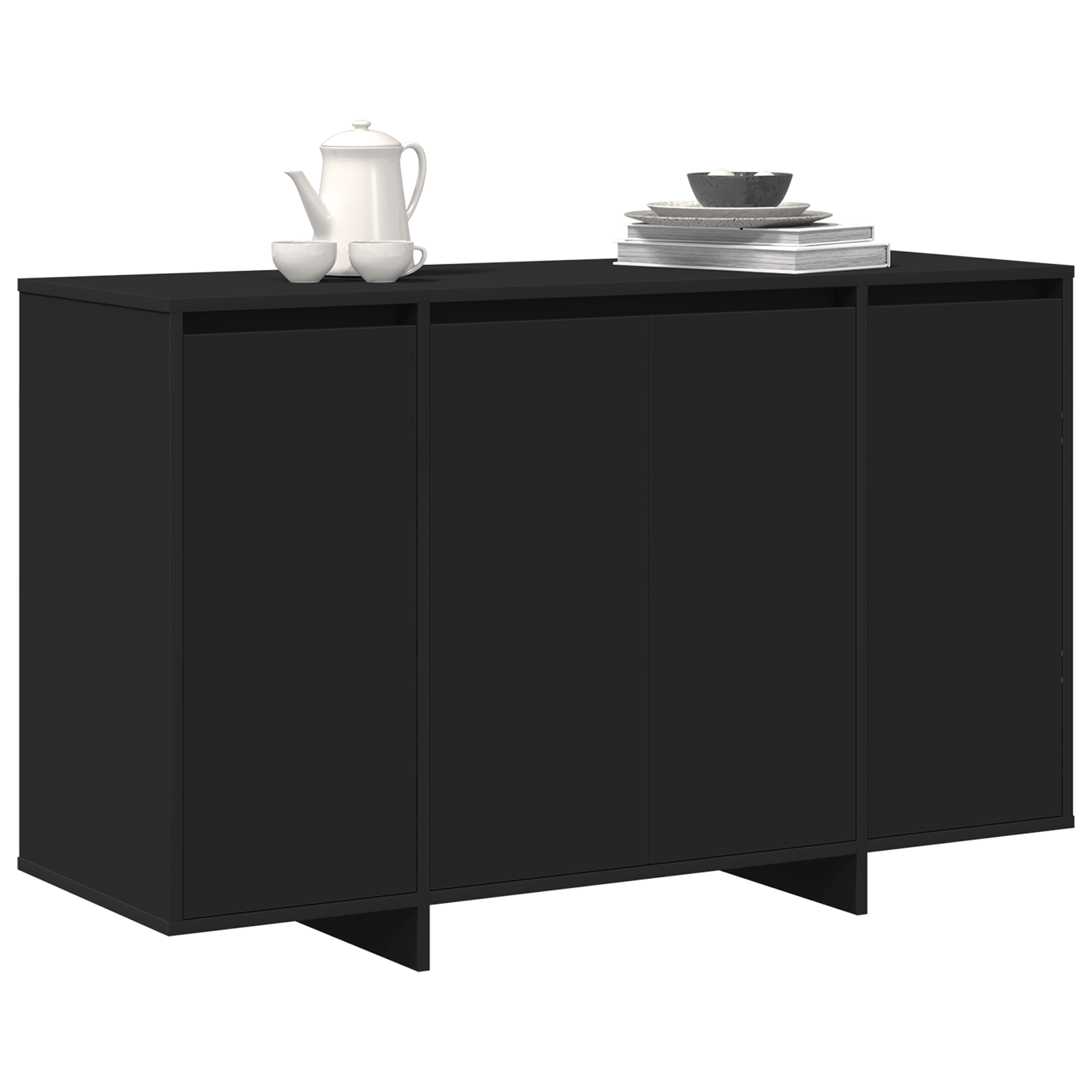 Black Sideboard Black Engineered wood 120 x 41 x 75 cm - Image 3