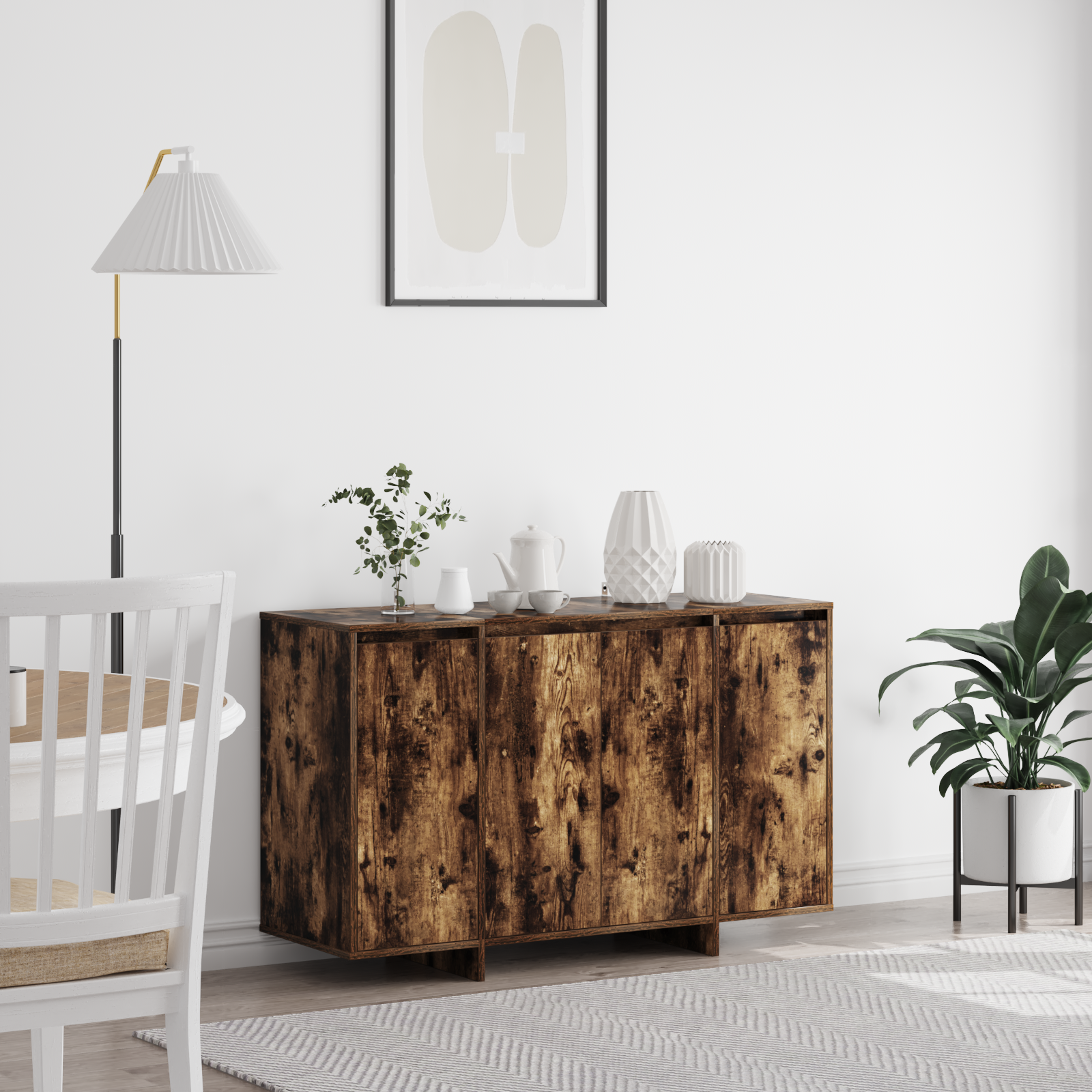 Smoked Oak Sideboard Smoked Oak Engineered Wood 120 x 41 x 75 cm
