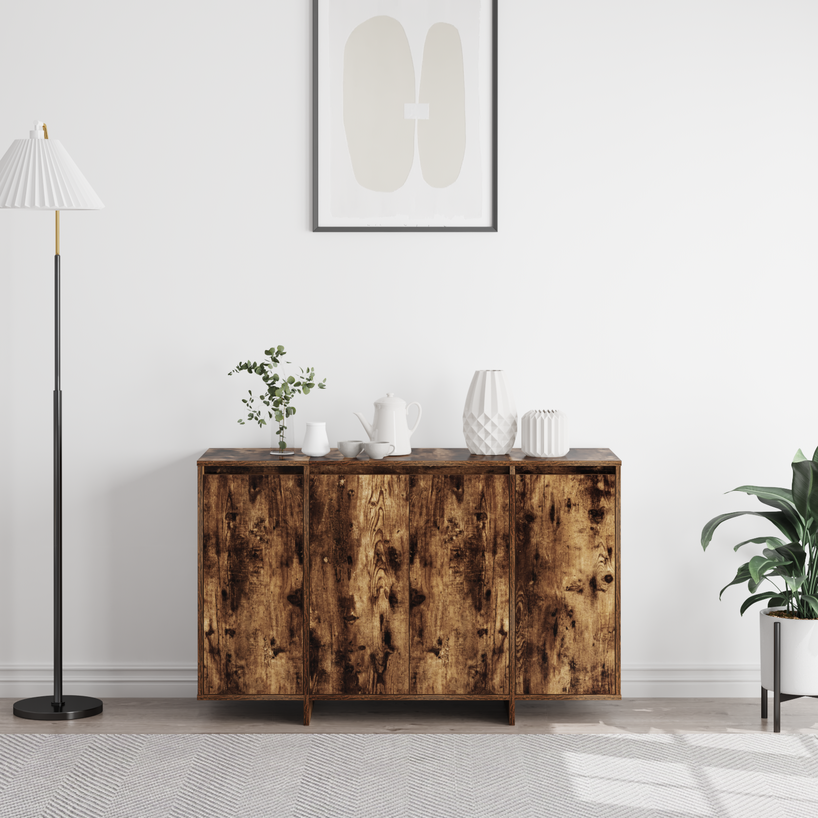 Smoked Oak Sideboard Smoked Oak Engineered Wood 120 x 41 x 75 cm - Image 4