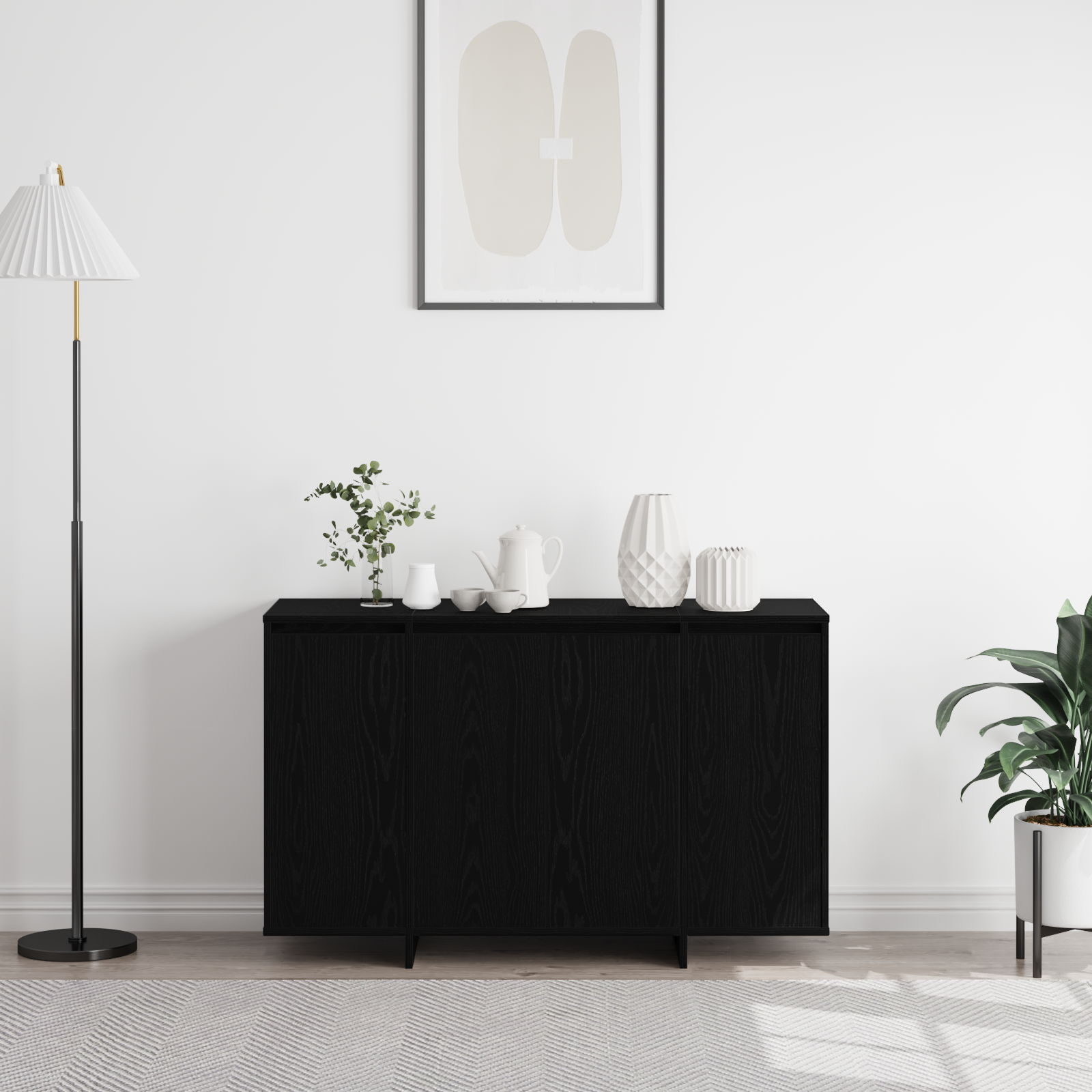 Black Oak Sideboard Black oak Wood 120 x 41 x 75 cm - Image 4