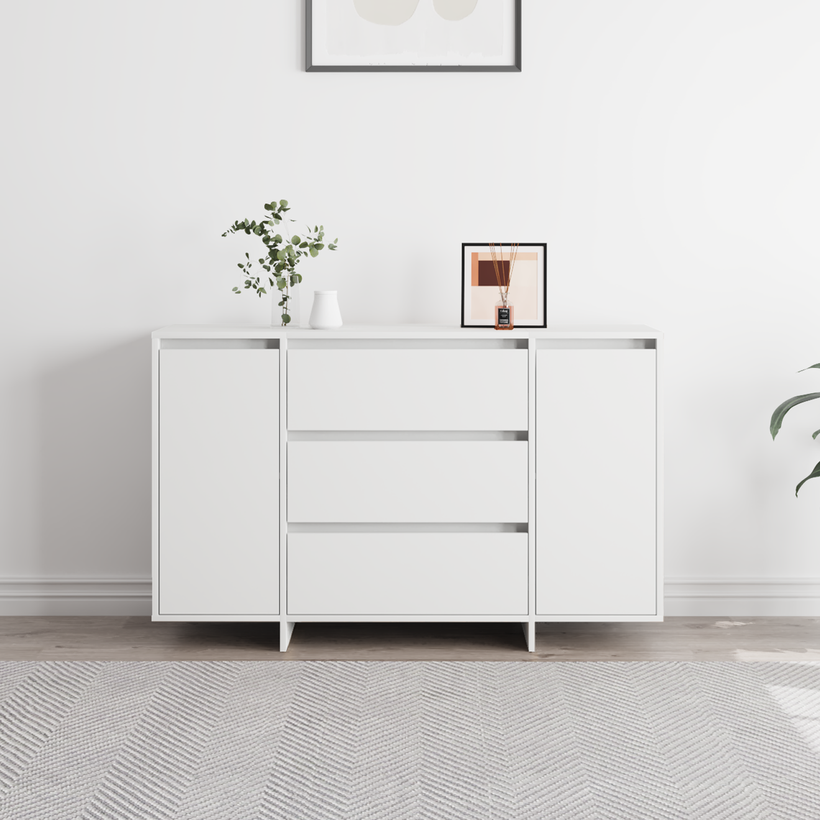 Sideboard White 120x41x75 cm Engineered Wood - Image 4