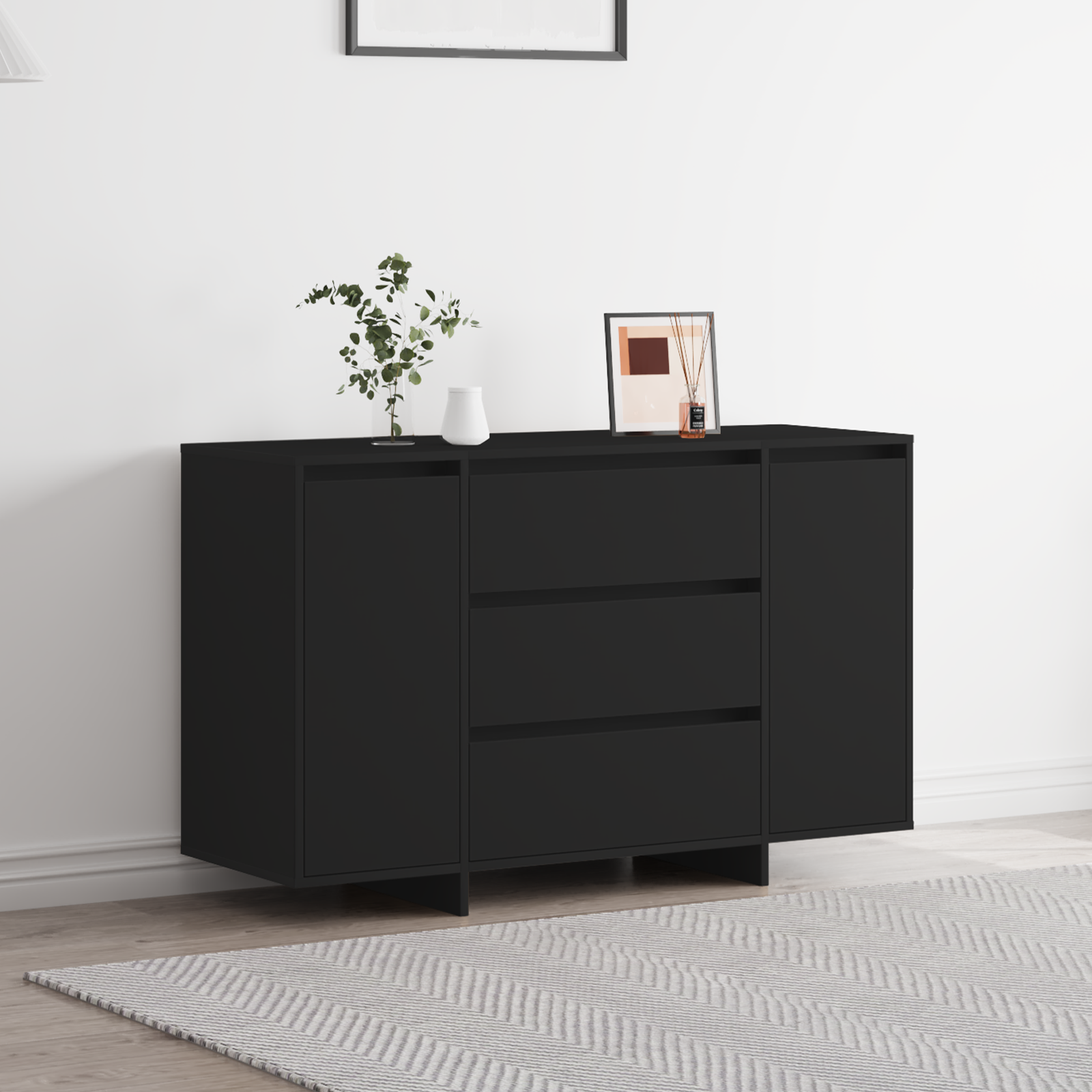 Sideboard Black 120x41x75 cm Engineered Wood