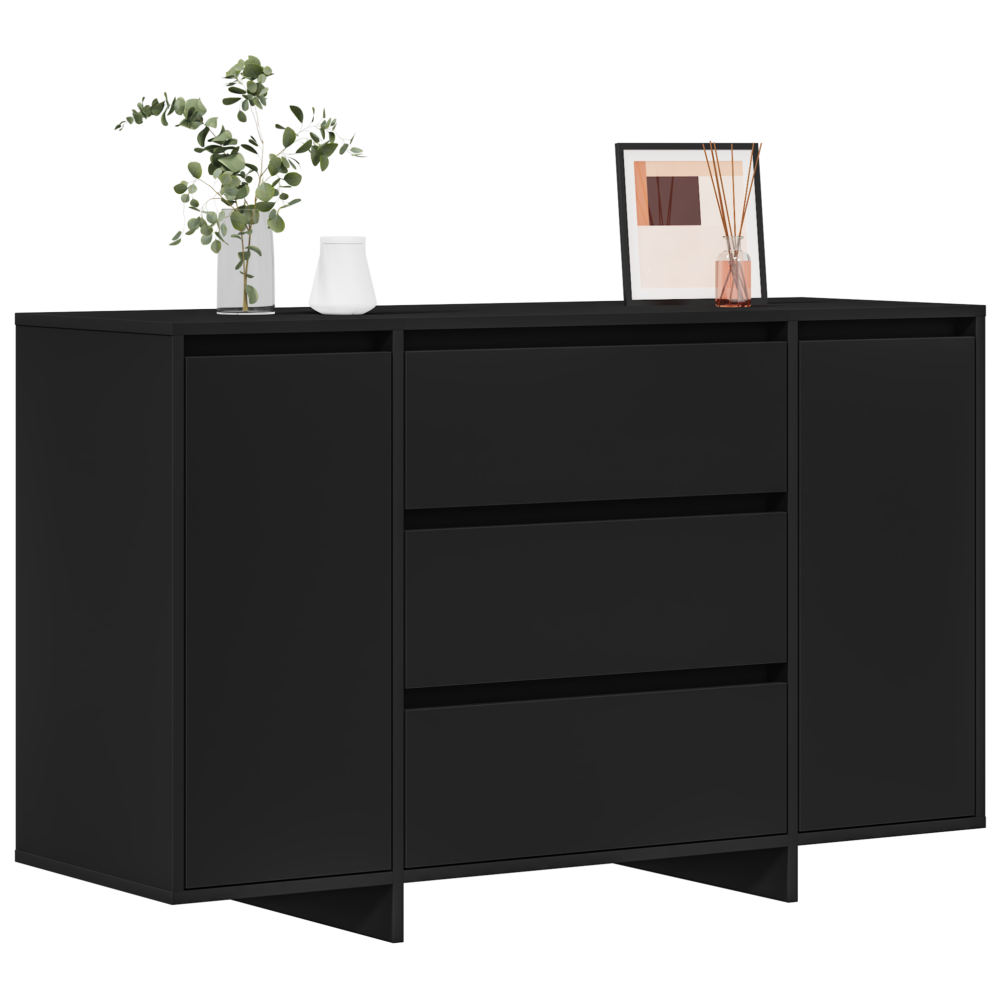 Sideboard Black 120x41x75 cm Engineered Wood - Image 3