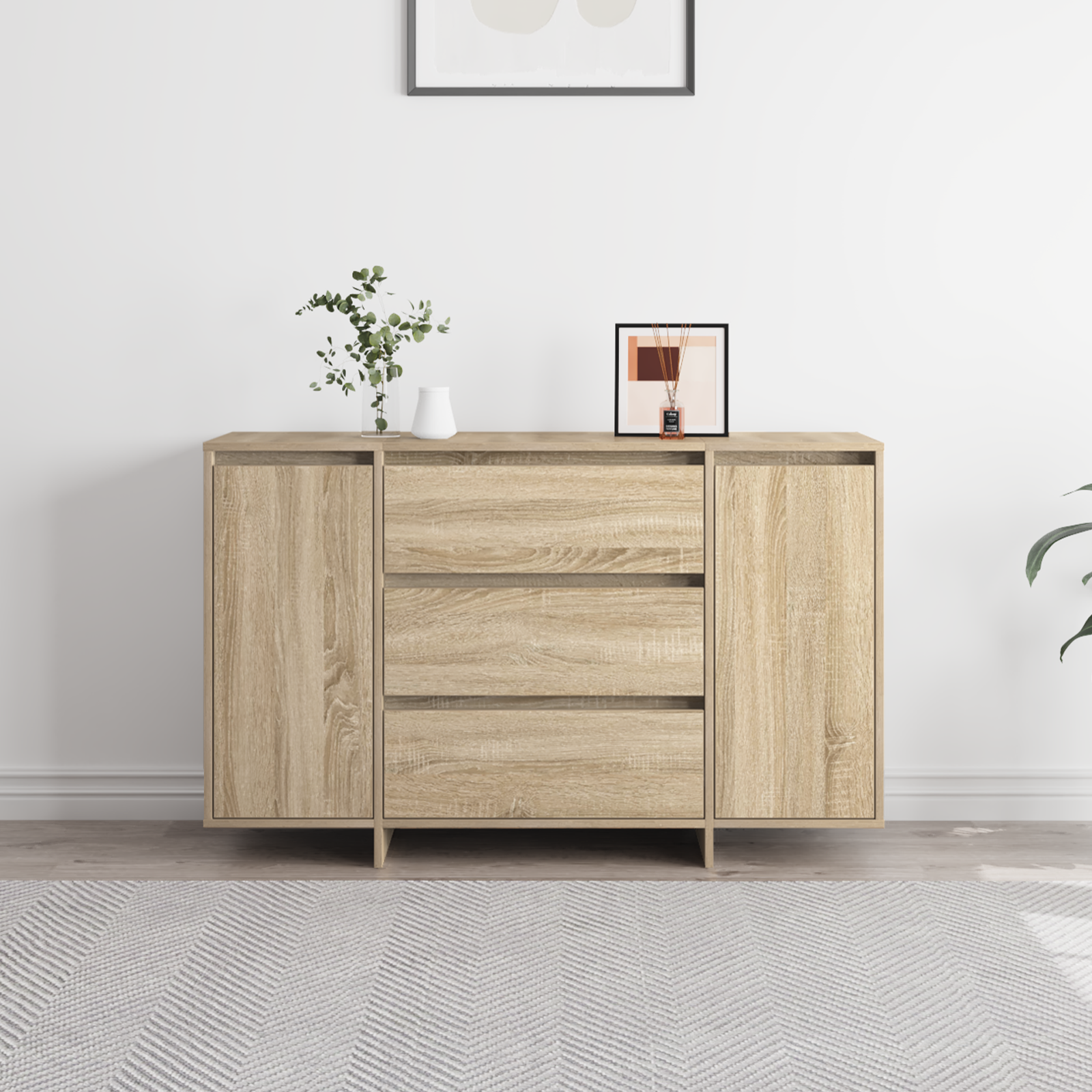 Sideboard Sonoma Oak 120x41x75 cm Engineered Wood - Image 4
