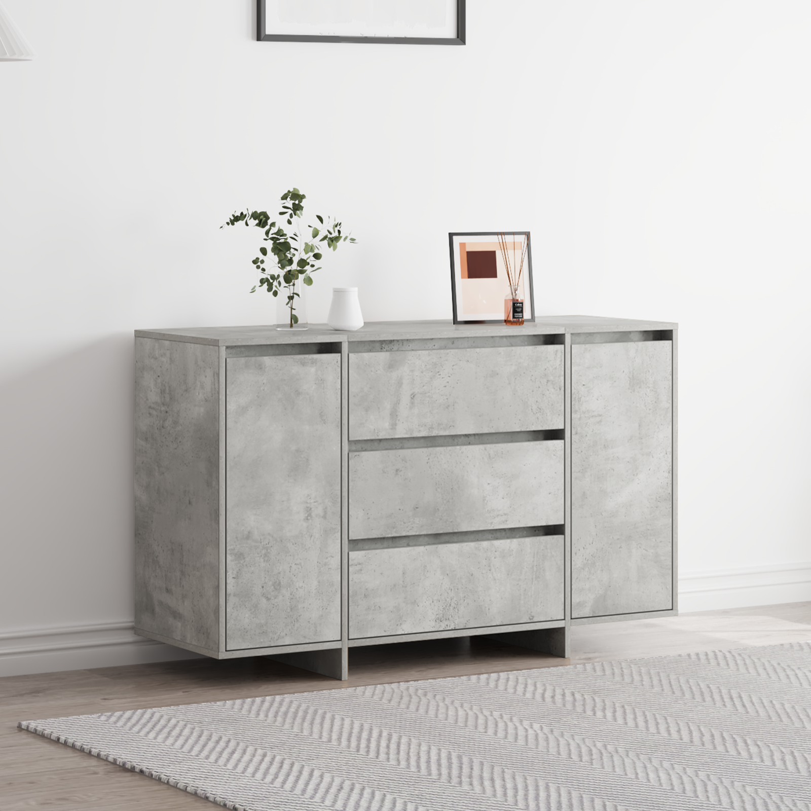 Sideboard Concrete Grey 120x41x75 cm Engineered Wood