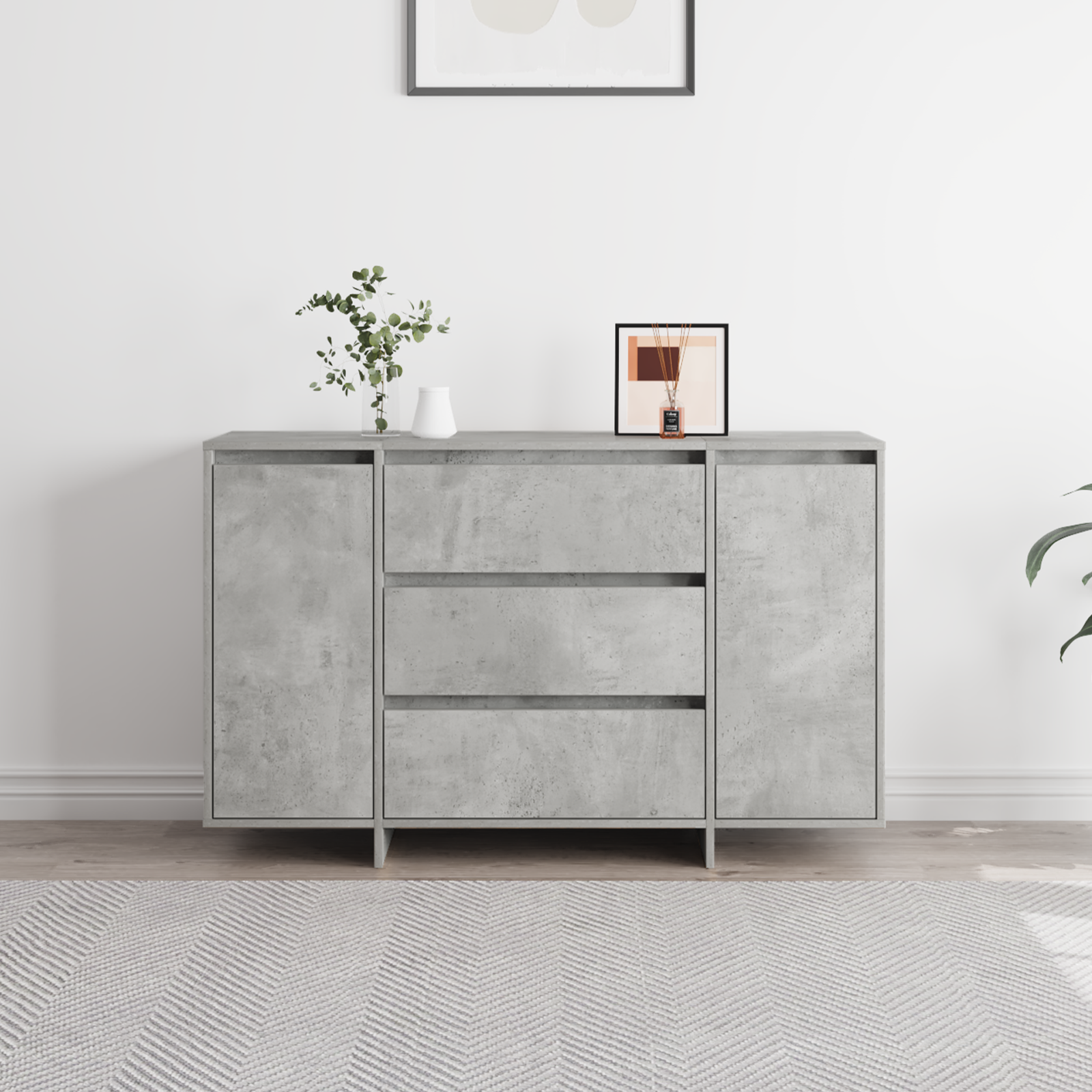 Sideboard Concrete Grey 120x41x75 cm Engineered Wood - Image 4