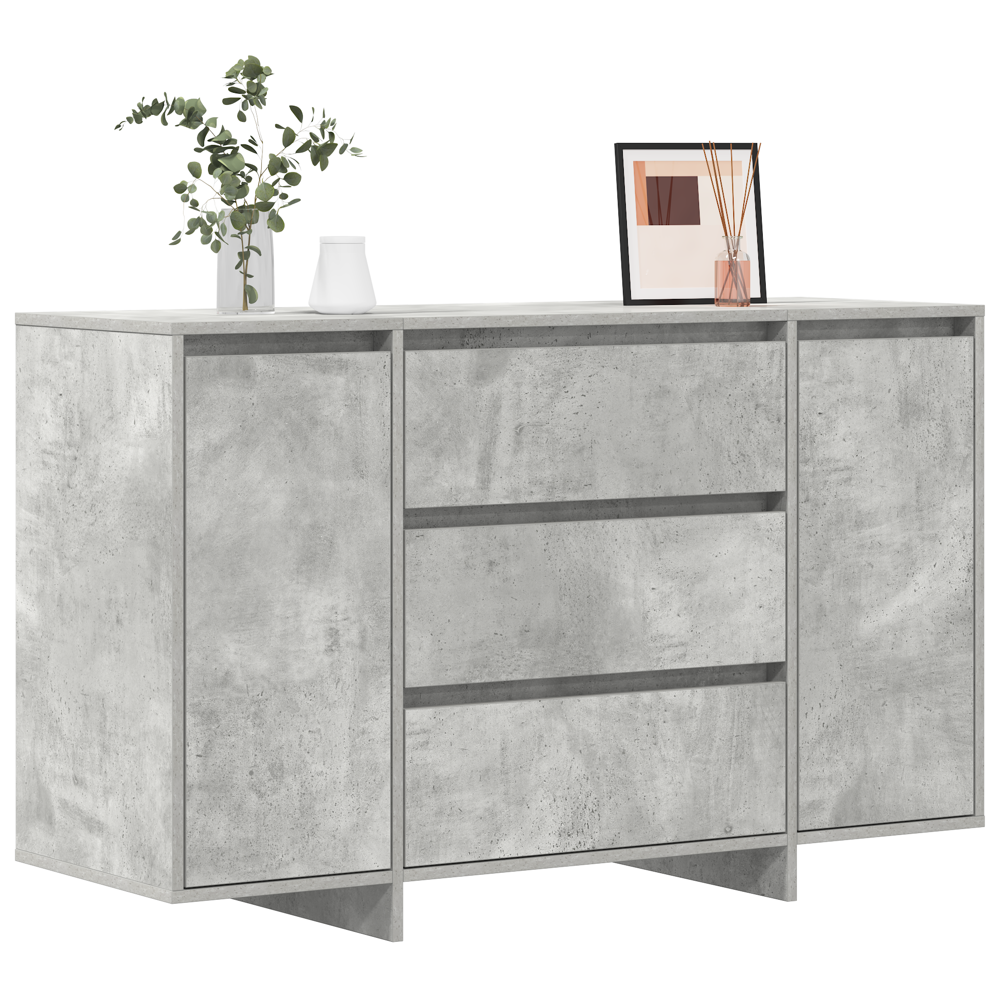 Sideboard Concrete Grey 120x41x75 cm Engineered Wood - Image 3