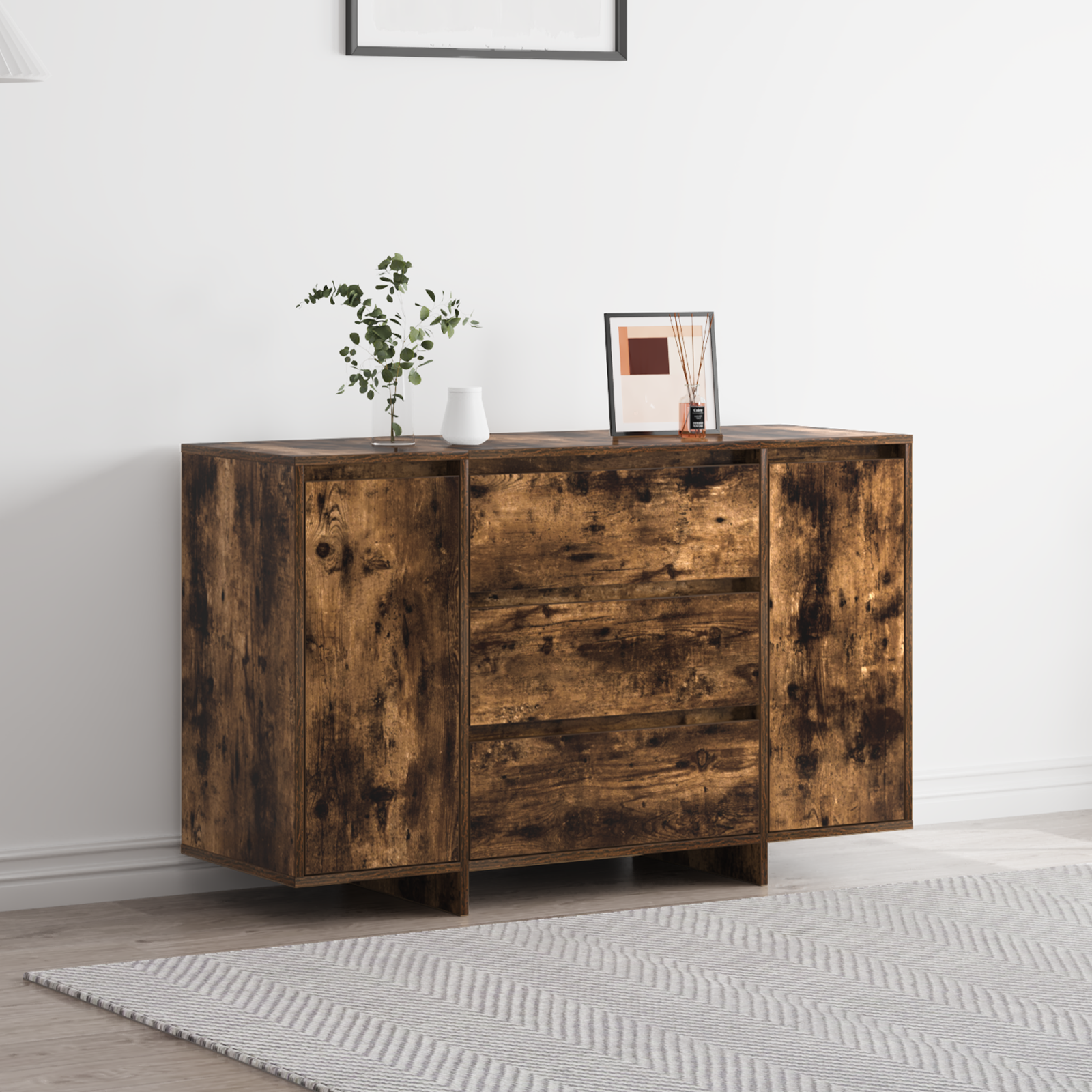 Sideboard Smoked Oak 120x41x75 cm Engineered Wood