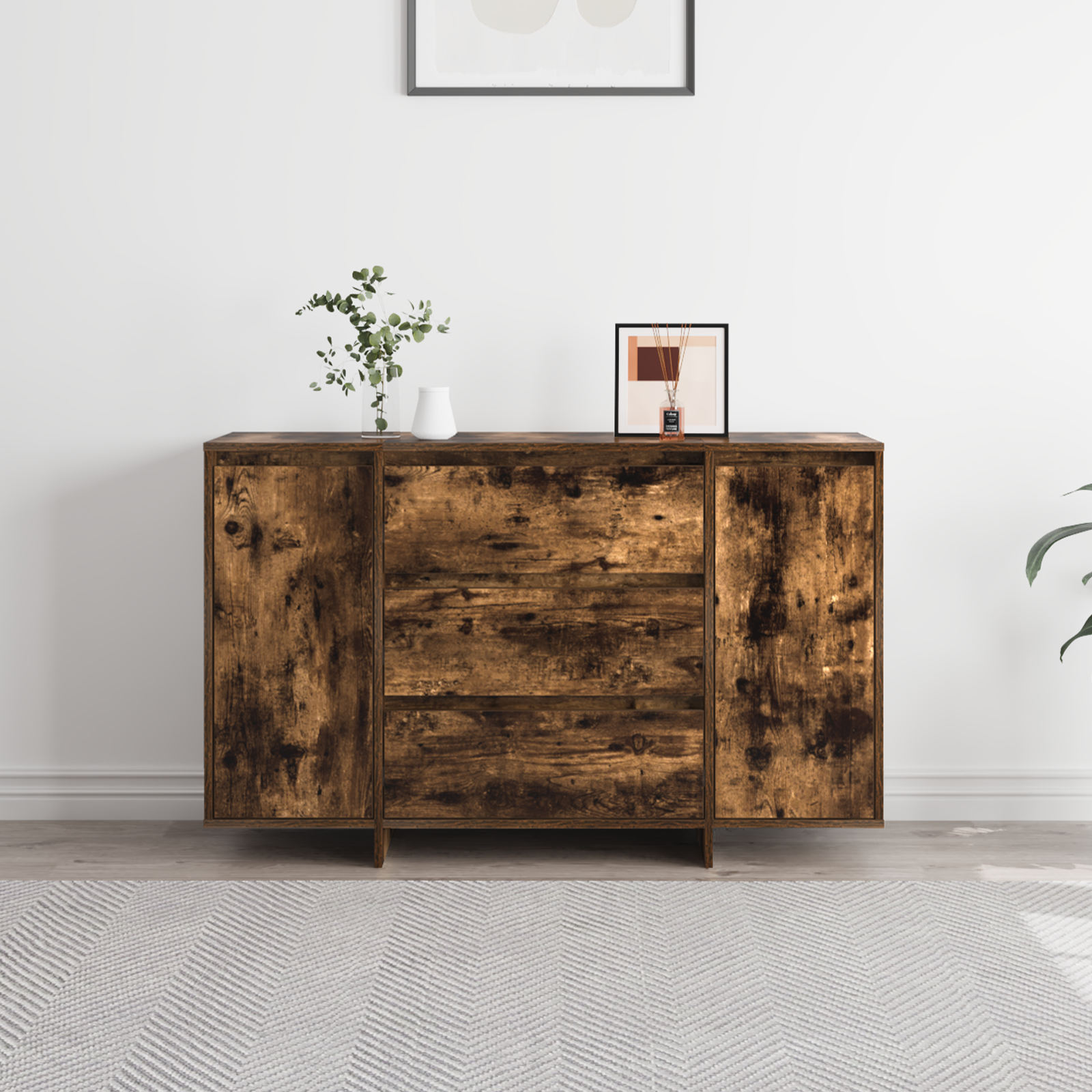 Sideboard Smoked Oak 120x41x75 cm Engineered Wood - Image 4
