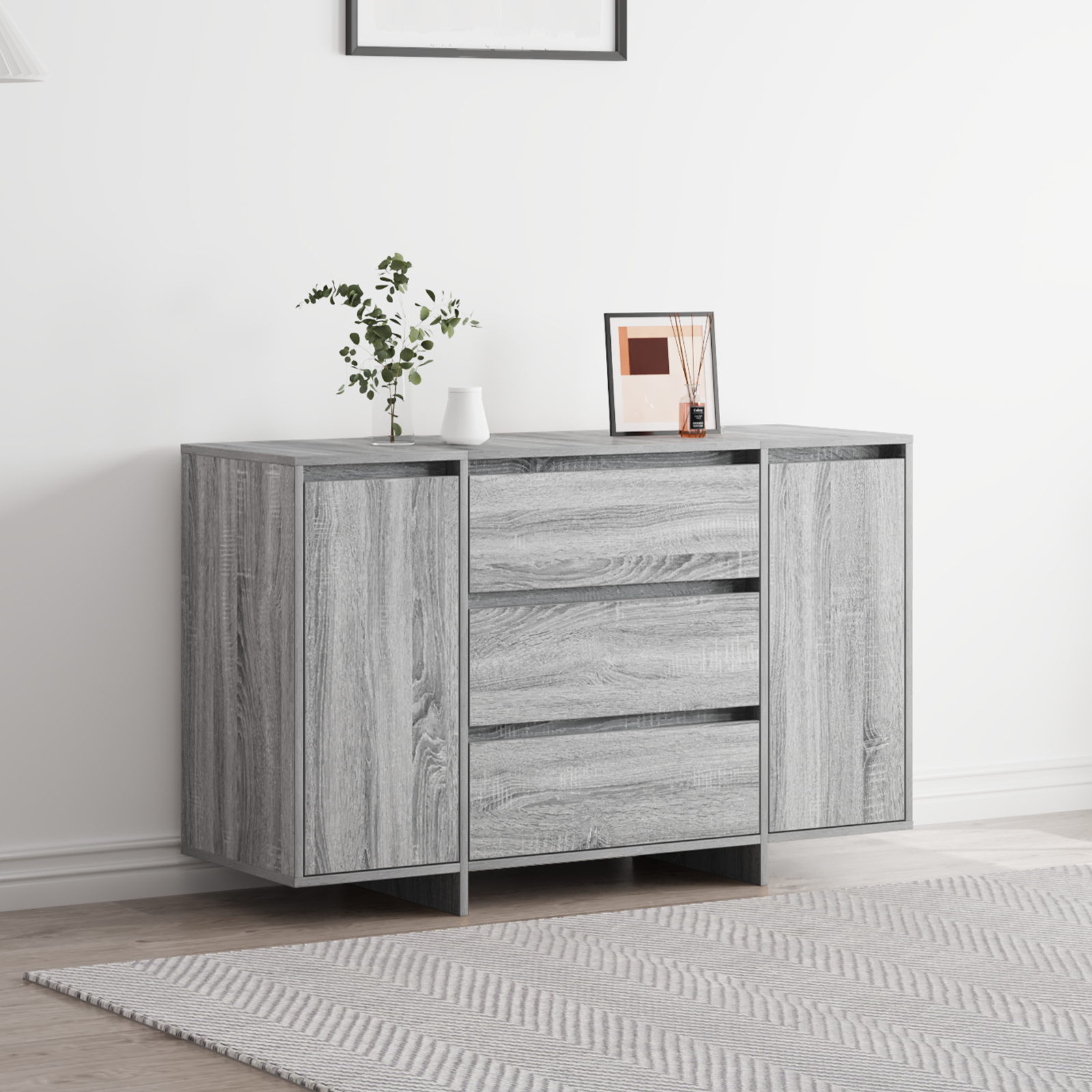 Sideboard Grey Sonoma 120x41x75 cm Engineered Wood