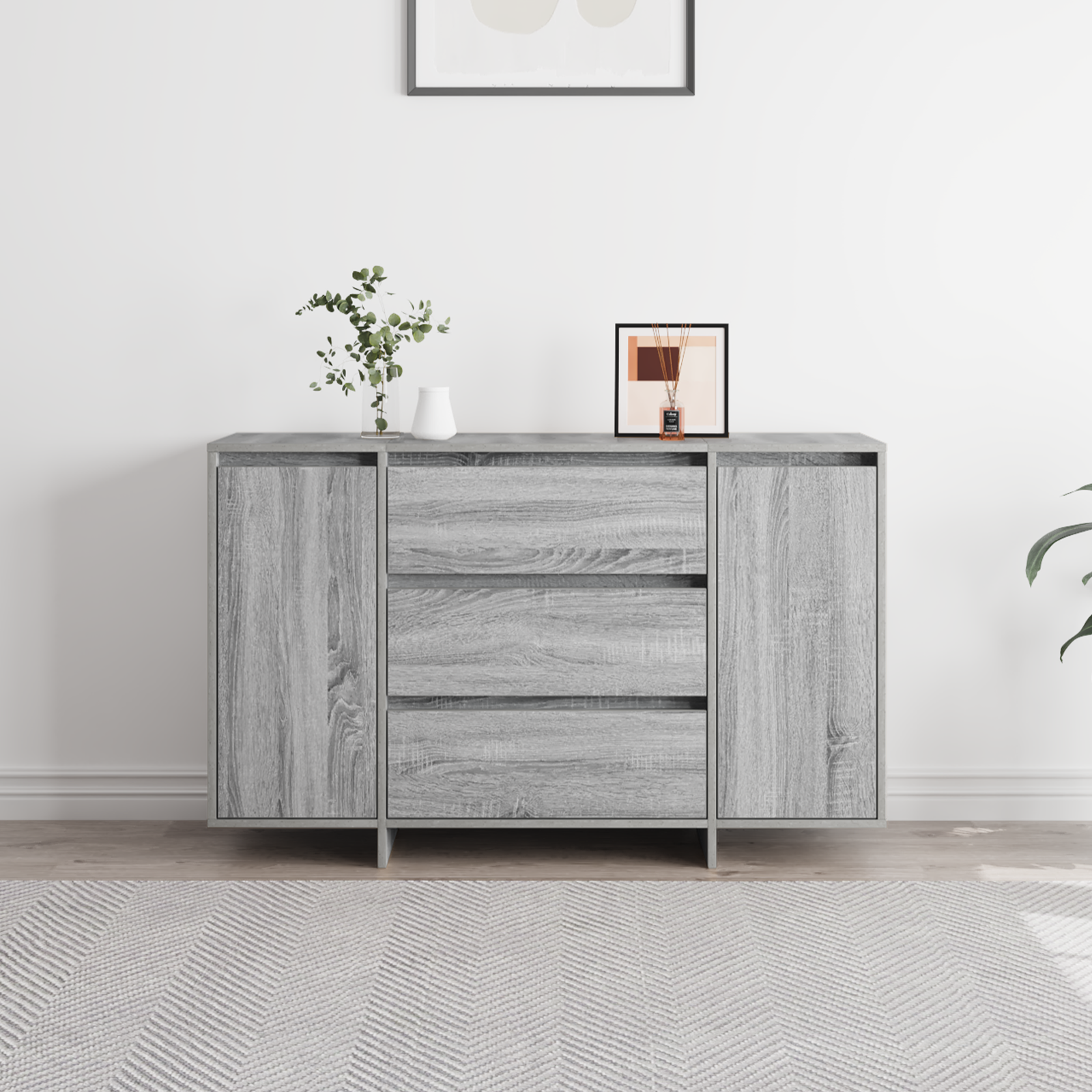 Sideboard Grey Sonoma 120x41x75 cm Engineered Wood - Image 4