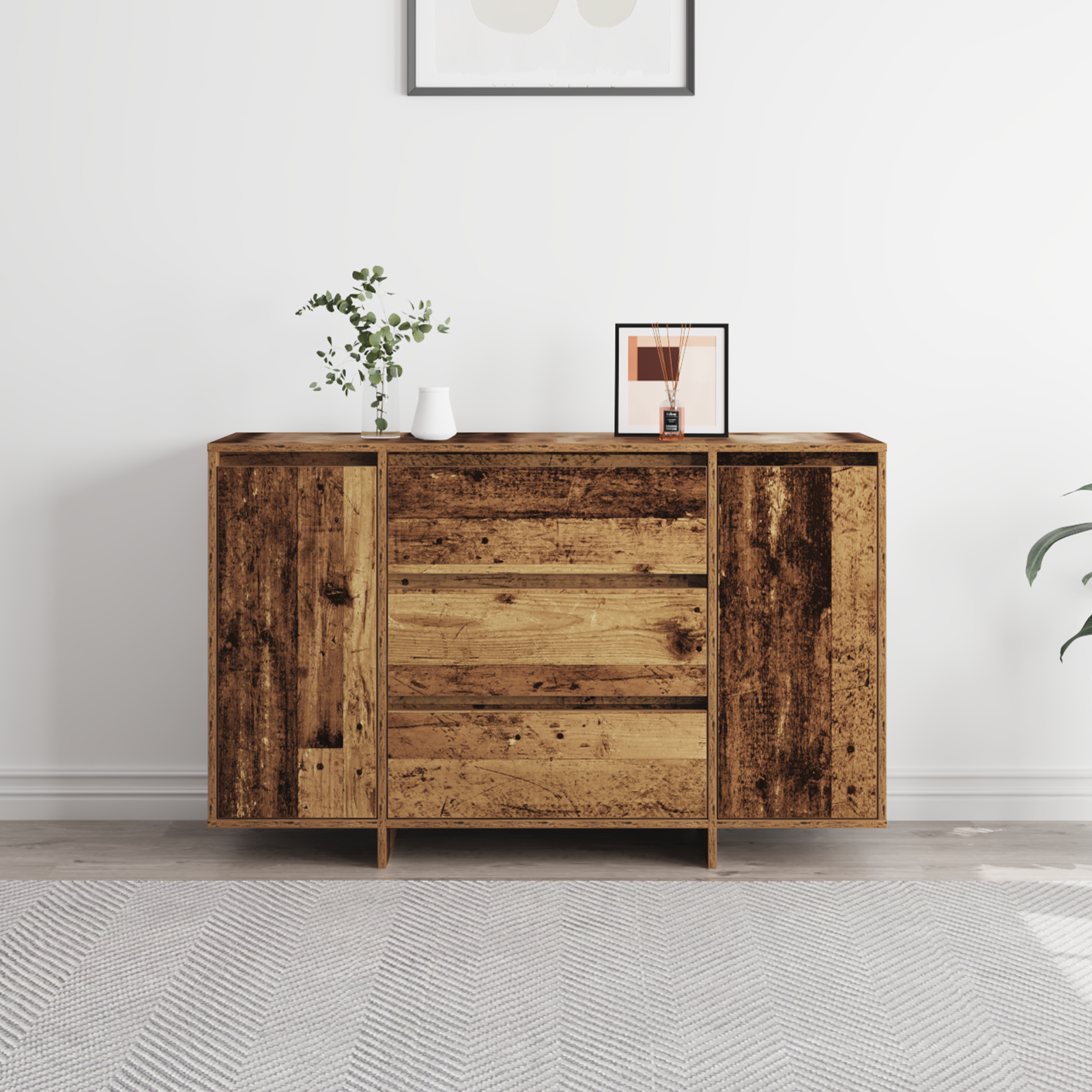 Sideboard Old Wood 120x41x75 cm Engineered Wood - Image 4