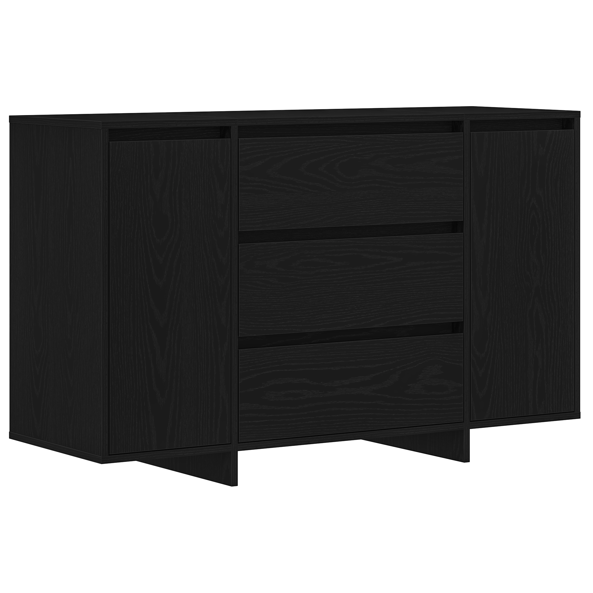 Sideboard Black Oak 120x41x75 cm Engineered Wood - Image 2
