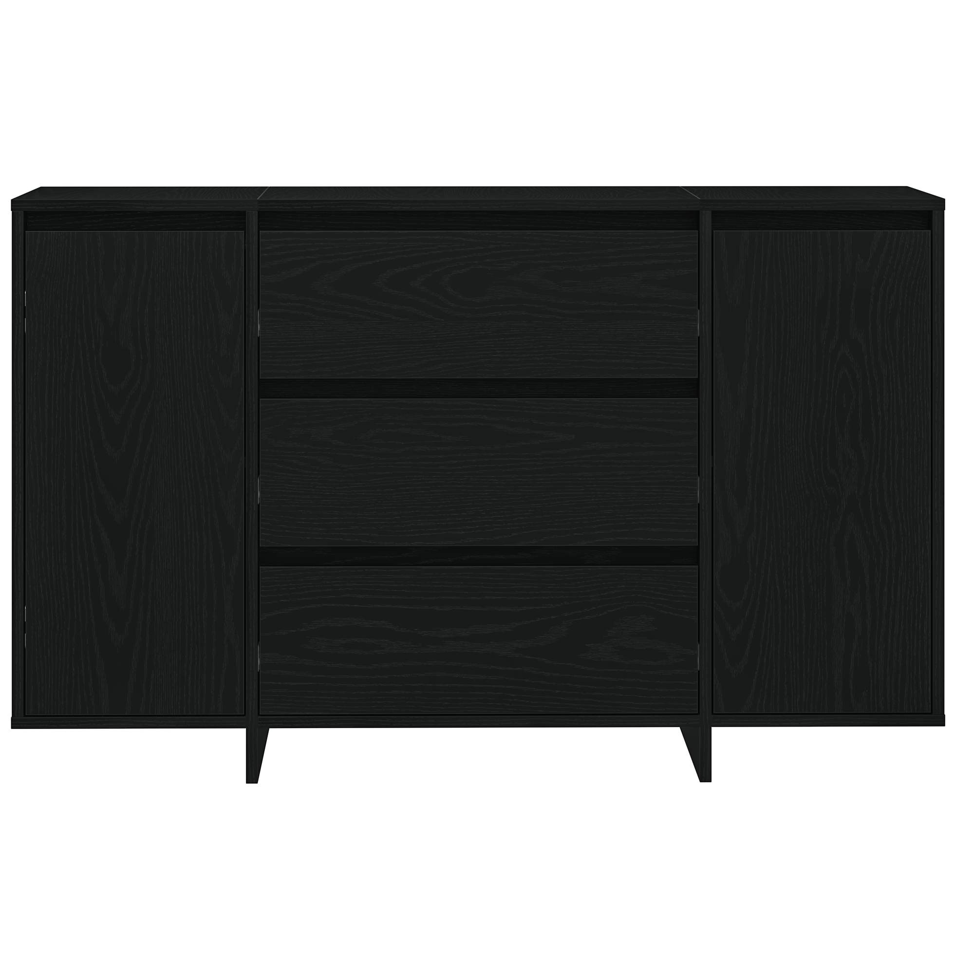 Sideboard Black Oak 120x41x75 cm Engineered Wood - Image 6