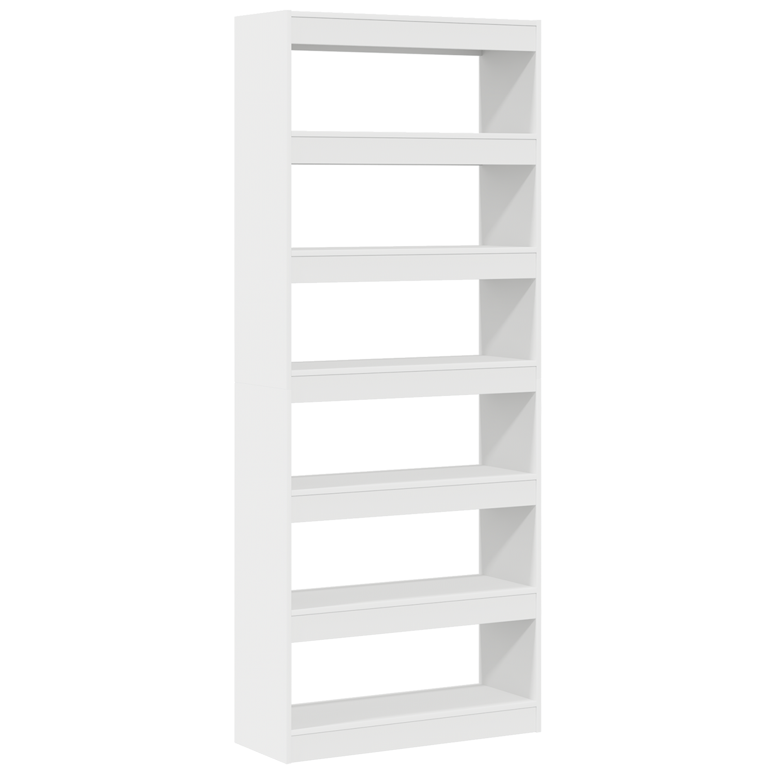White Bookshelf White Engineered wood 80 x 30 x 198 cm Storage - Image 2