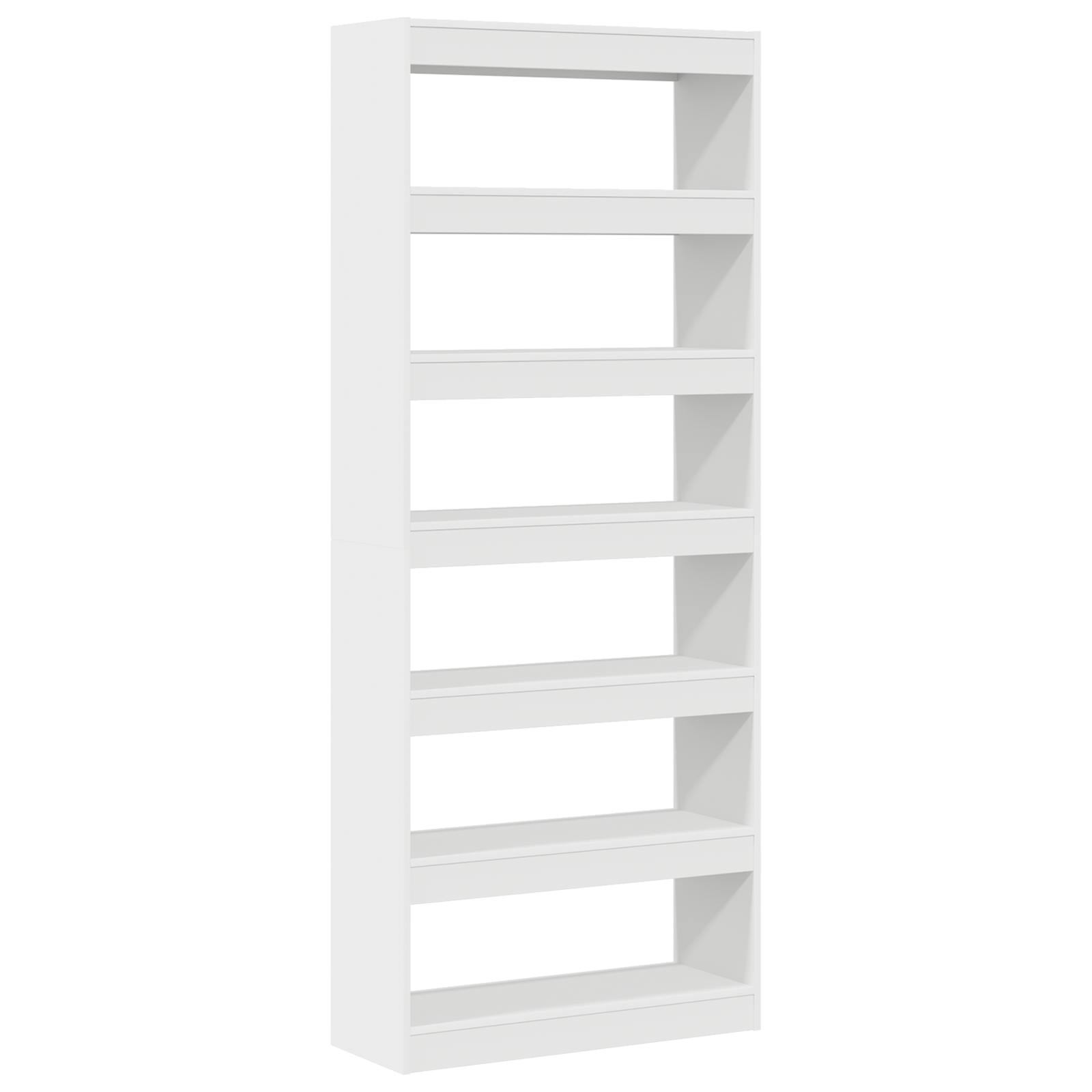 White Bookshelf White Engineered wood 80 x 30 x 198 cm Storage - Image 7
