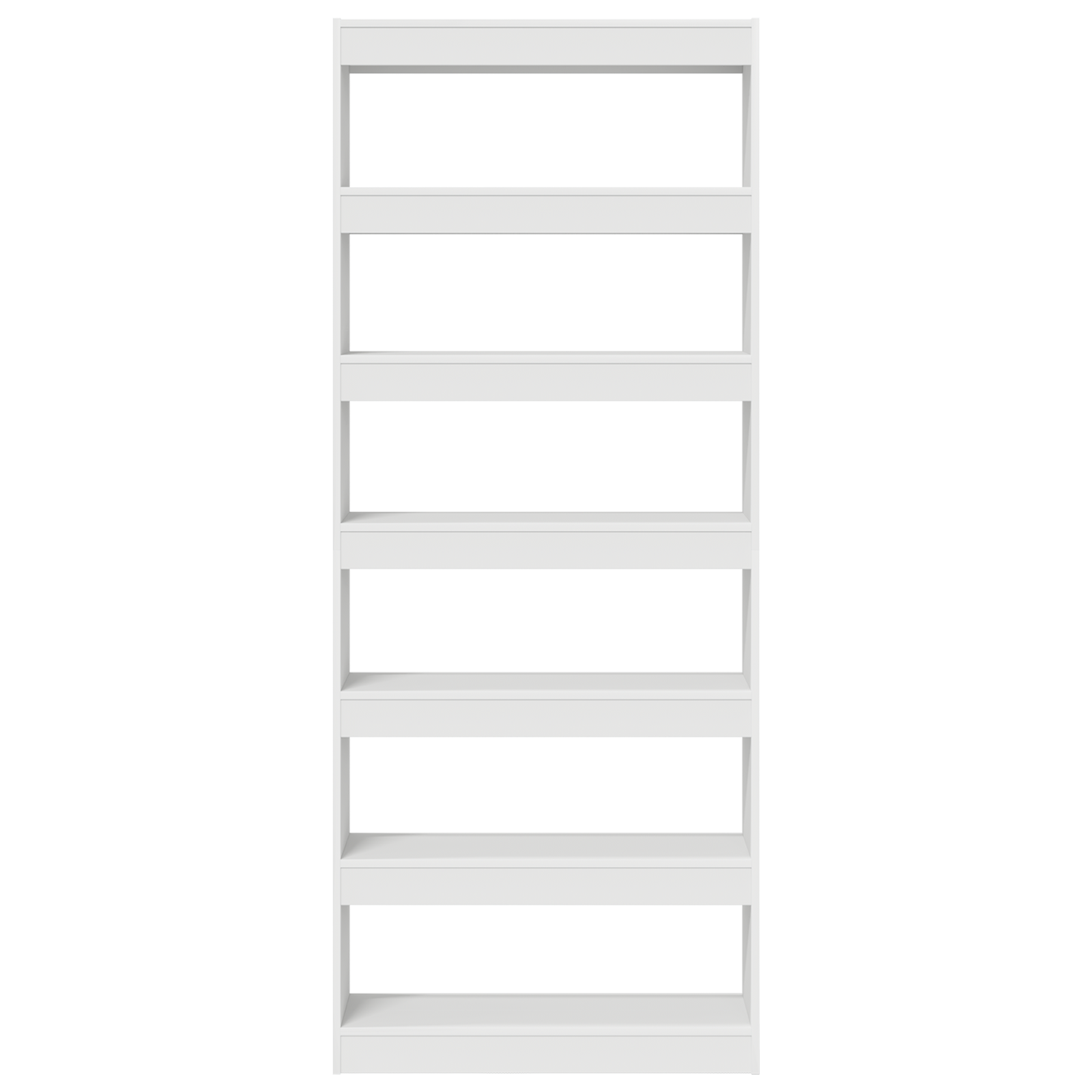White Bookshelf White Engineered wood 80 x 30 x 198 cm Storage - Image 5