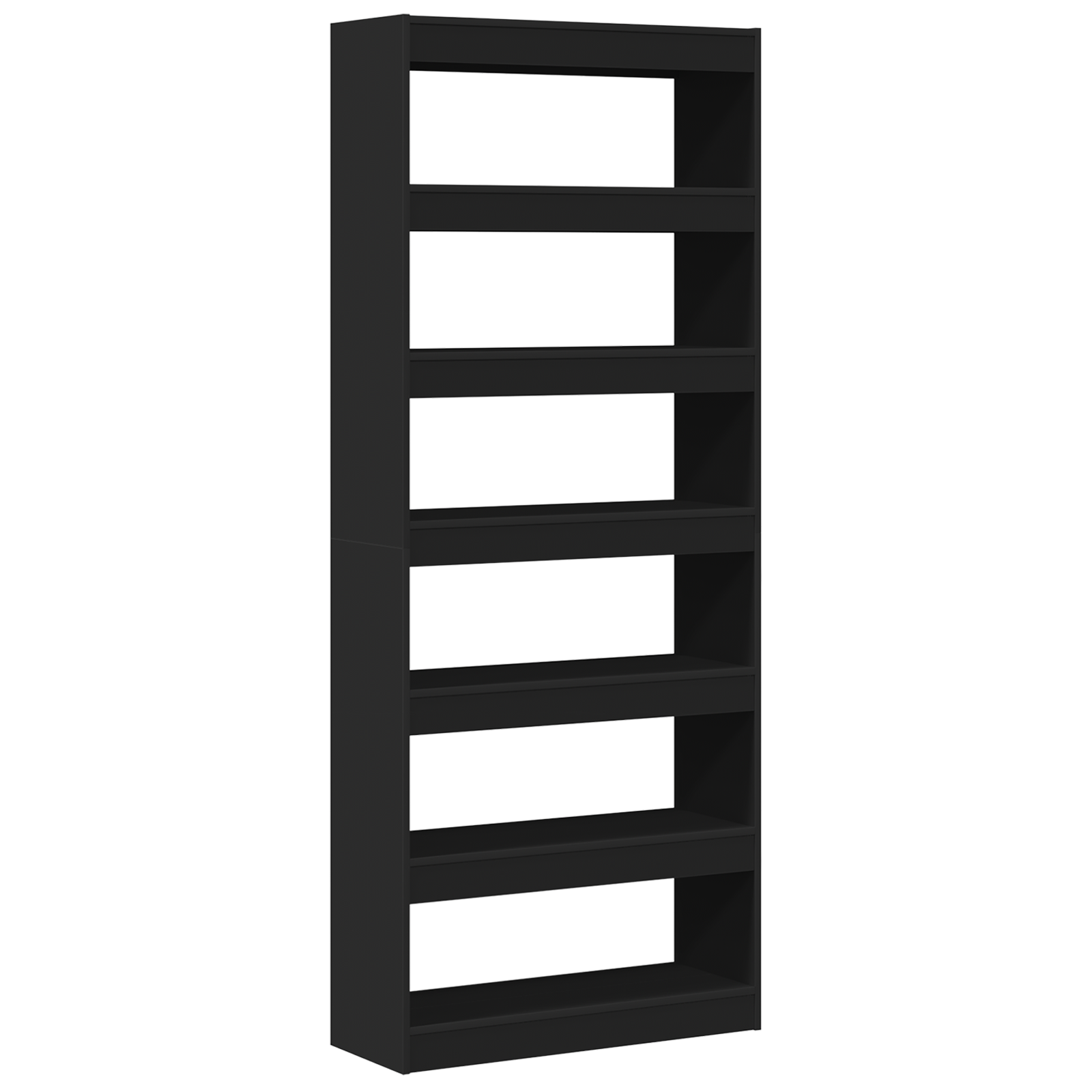 Black Bookshelf Black Wood 80 x 30 x 198 cm Shelving - Image 2