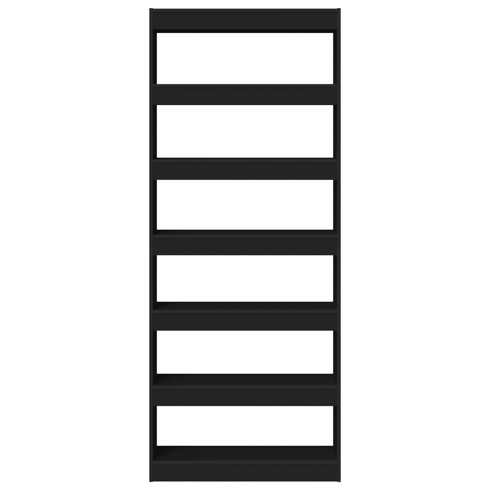 Black Bookshelf Black Wood 80 x 30 x 198 cm Shelving - Image 5