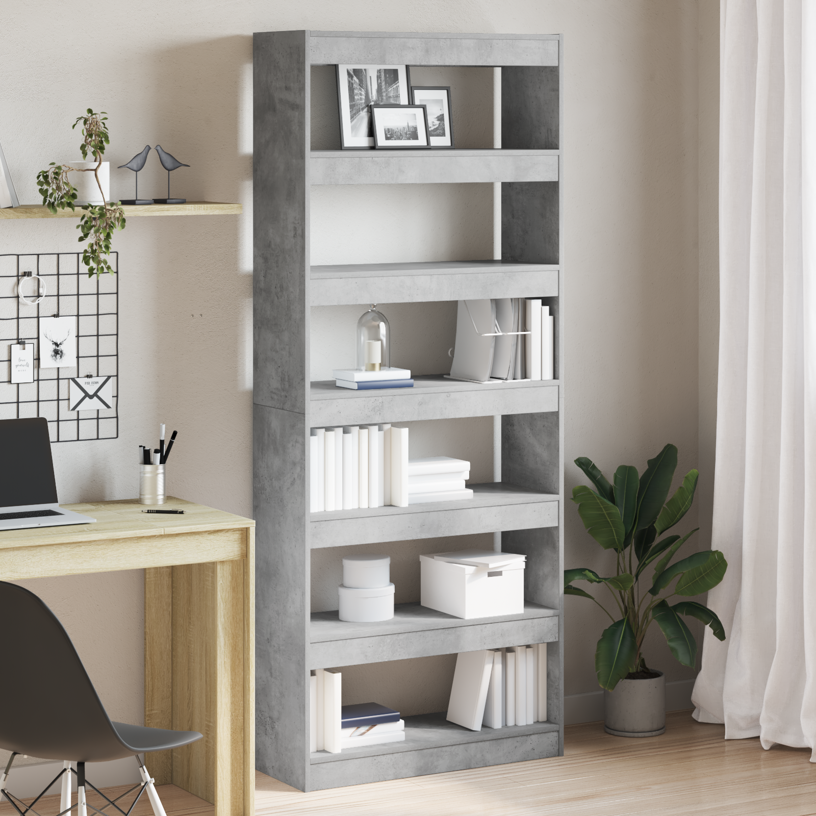 Concrete Grey Bookshelf Concrete grey Engineered wood