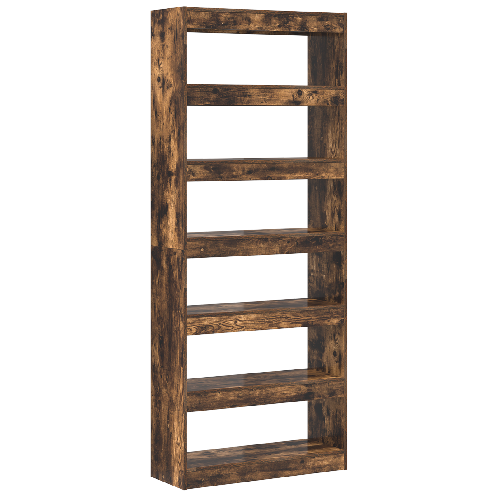 Smoked Oak Bookshelf Smoked Oak Wood 80 x 30 x 198 cm Shelving - Image 2
