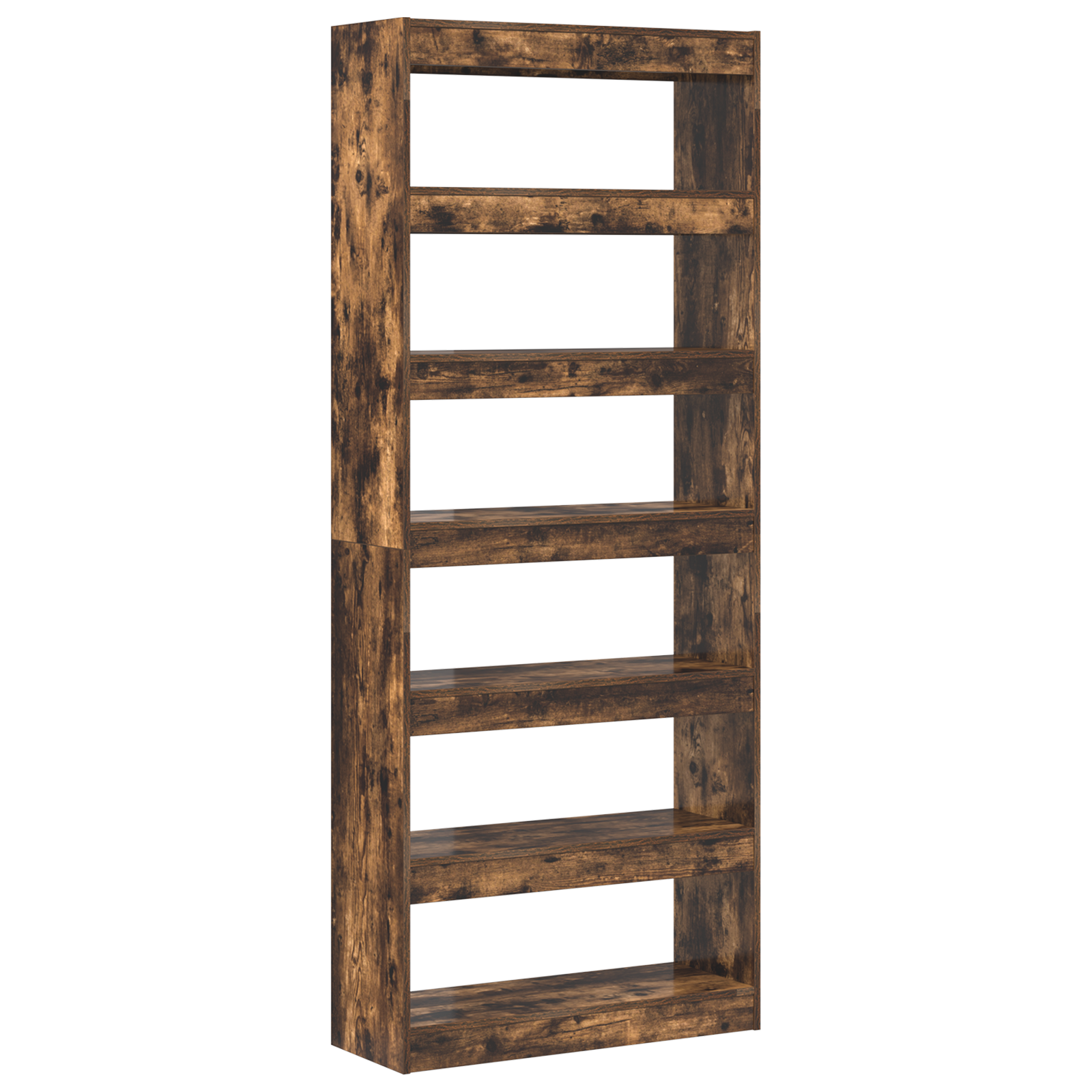 Smoked Oak Bookshelf Smoked Oak Wood 80 x 30 x 198 cm Shelving - Image 7