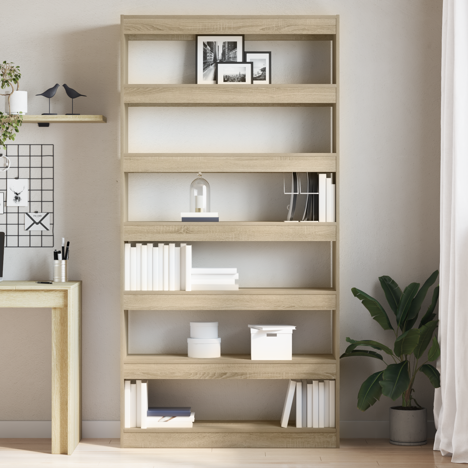 Bookcase Sonoma Oak Engineered Wood 100 x 30 x 198 cm Shelving - Image 4