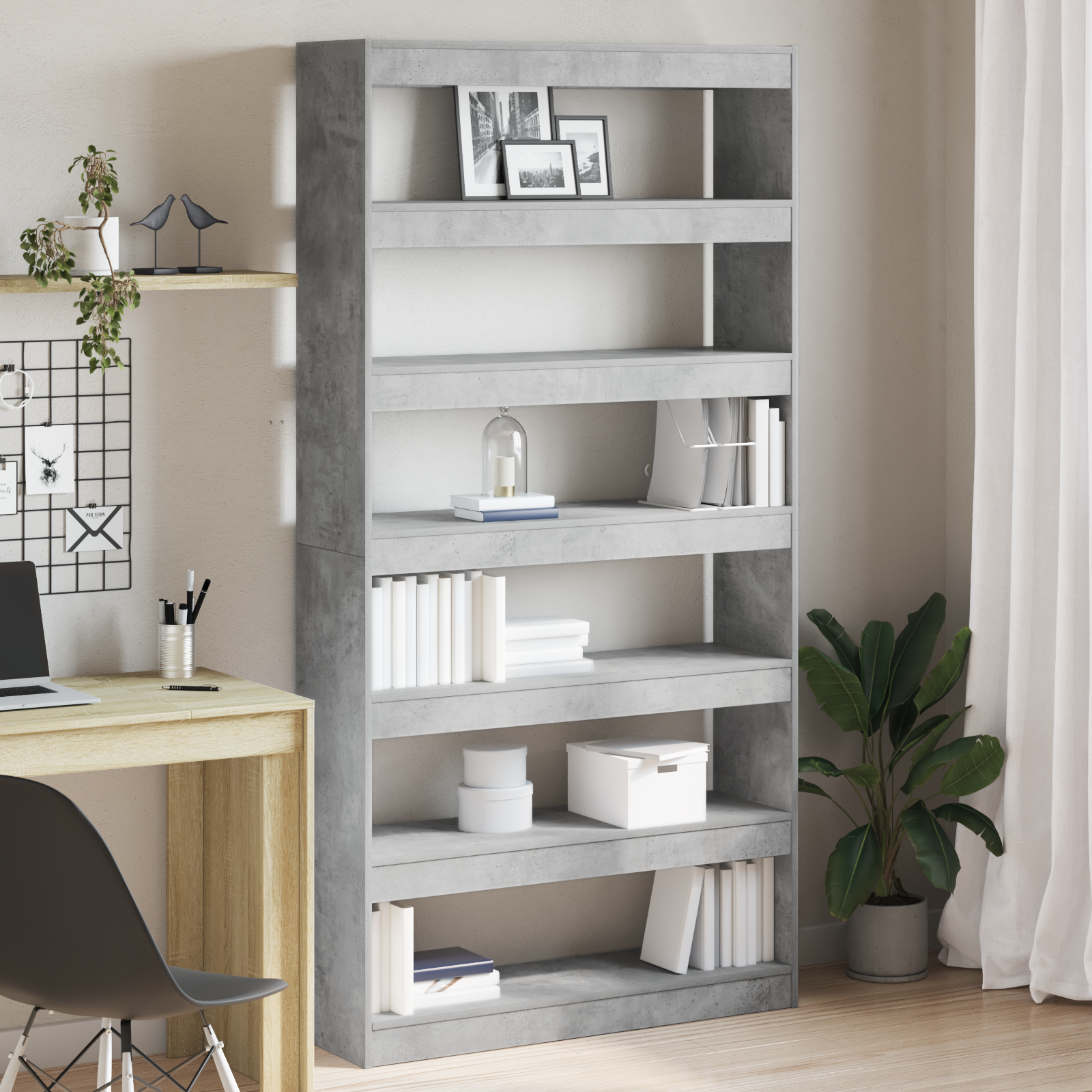 Bookcase Grey Engineered wood 100 x 30 x 198 cm Bookshelf