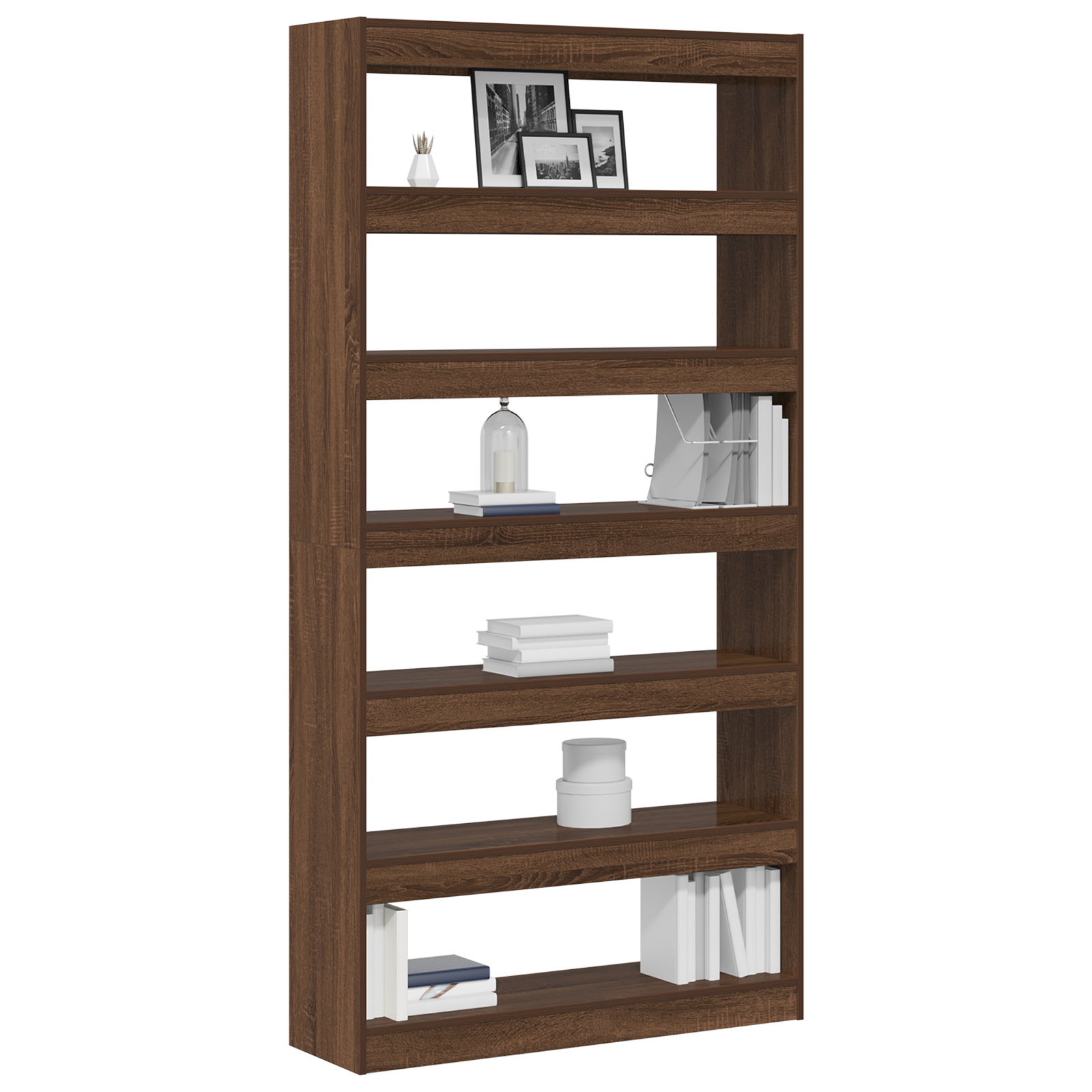 Bookcase Brown oak Engineered wood 100 x 30 x 198 cm - Image 3
